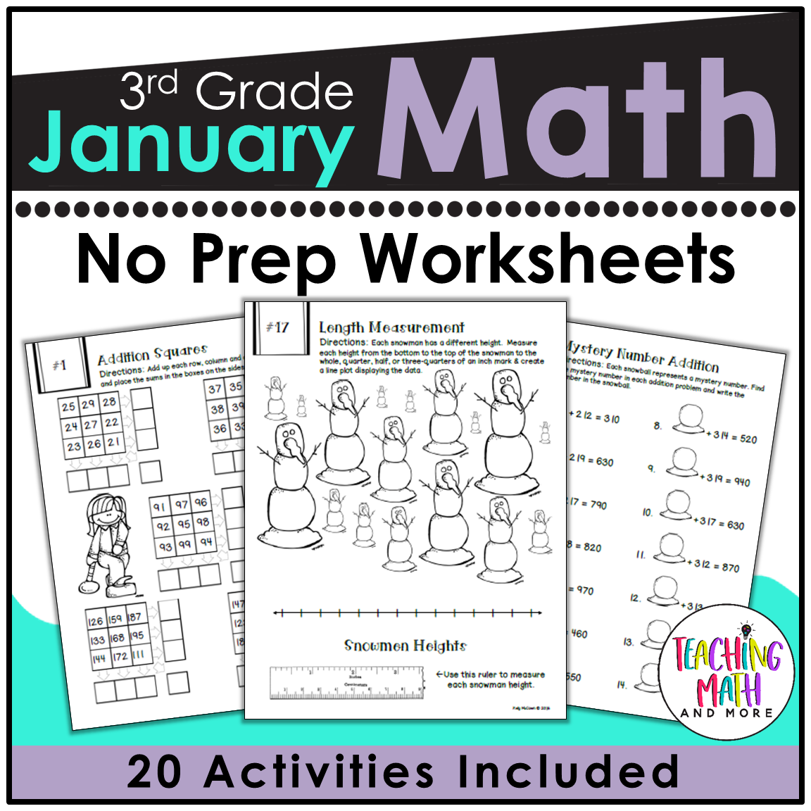January Math Worksheets 3rd Grade