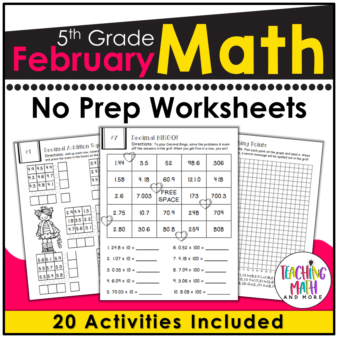 February Math Worksheets 5th Grade