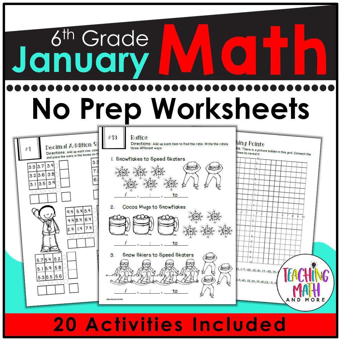 January Math Worksheets 6th Grade