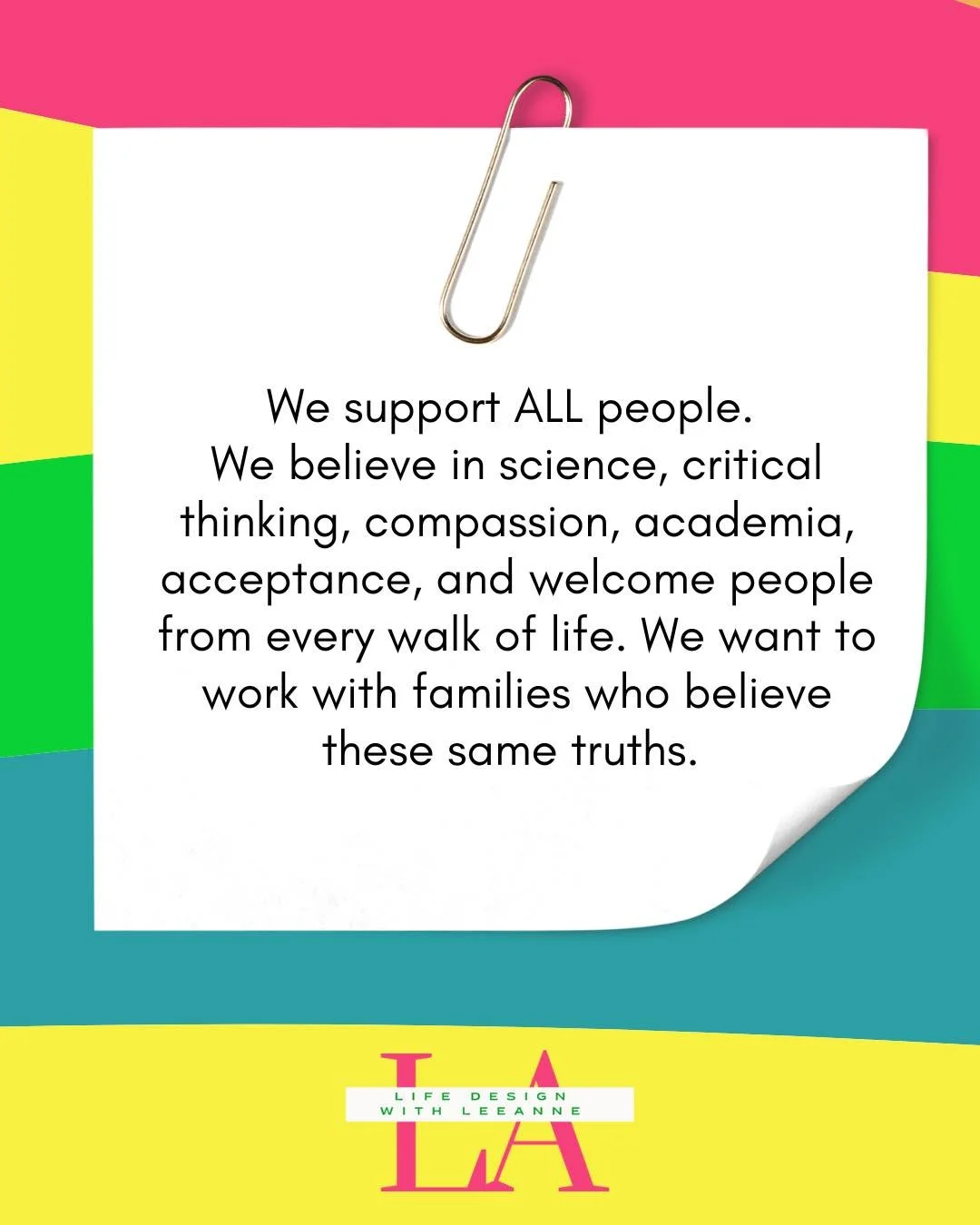 In a world that feels incredibly divisive, it&rsquo;s important that our clients know that we welcome all. We value courage, inclusivity, kindness, respect, vulnerability, and integrity. We hope that our students find careers they love, and enjoy the