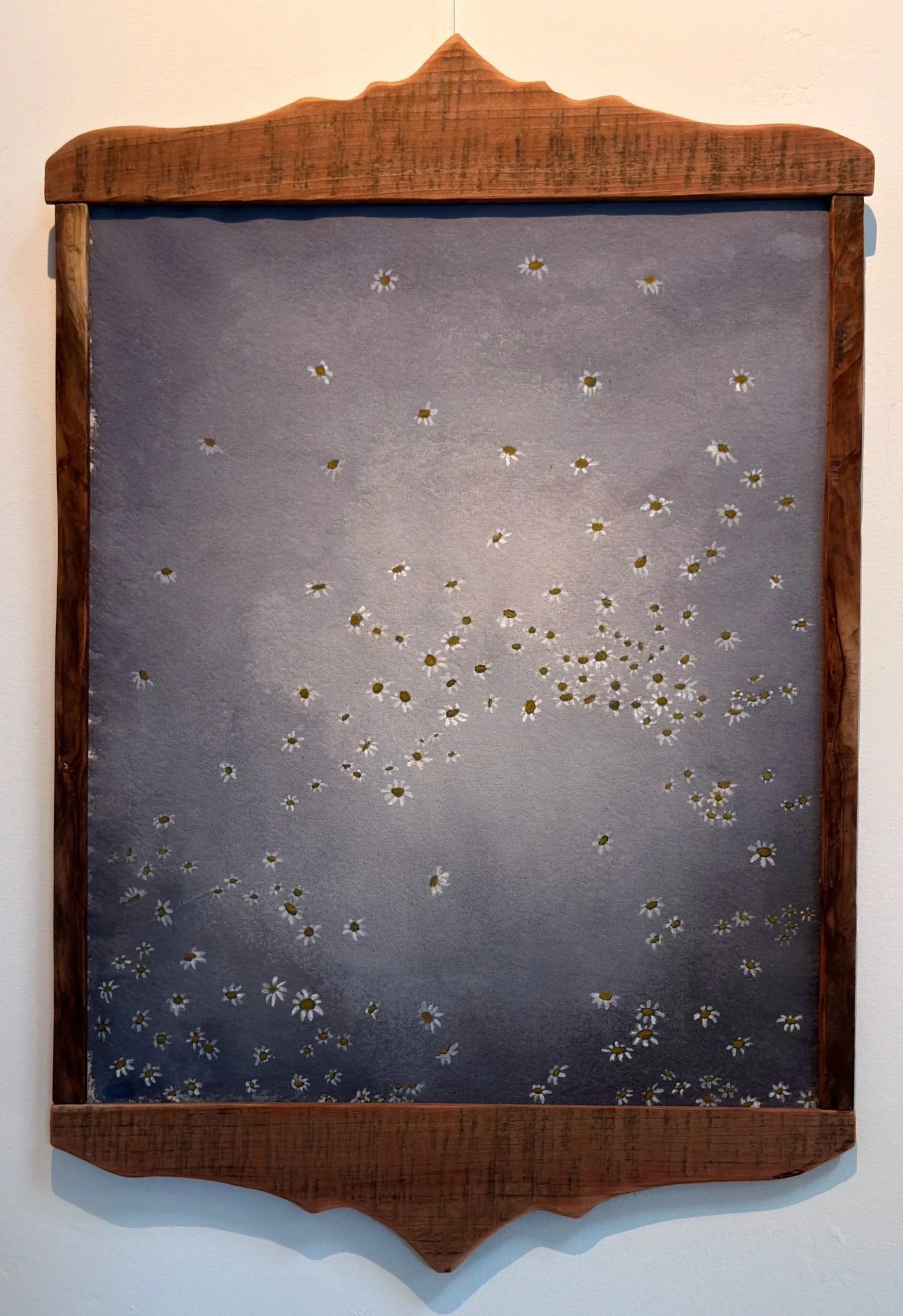 Field Notes From Dreams
Eco Paint on Organic Canvas, Salvaged Wood, 18” x 27 ½”
