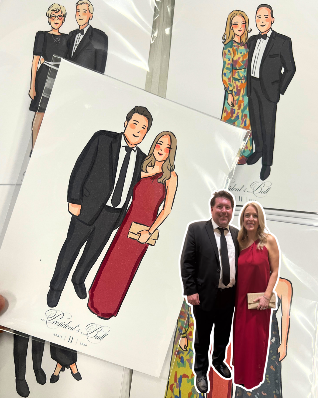 Live fashion illustration entertainment for luxury events in Los Angeles featuring custom guest portraits