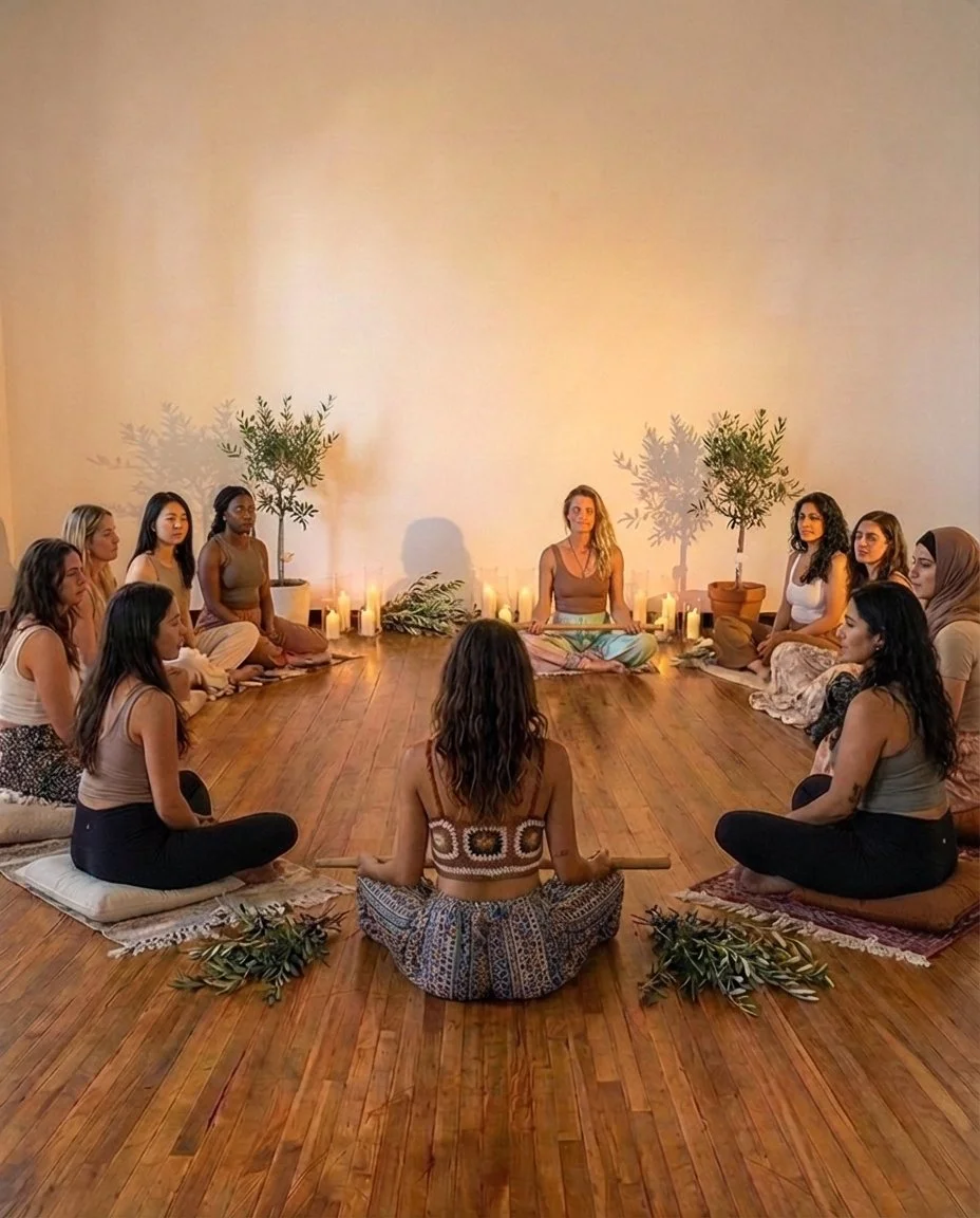 Women’s healing circle at Studio Sukūn in Montreal with somatic practices, reflection, and community connection