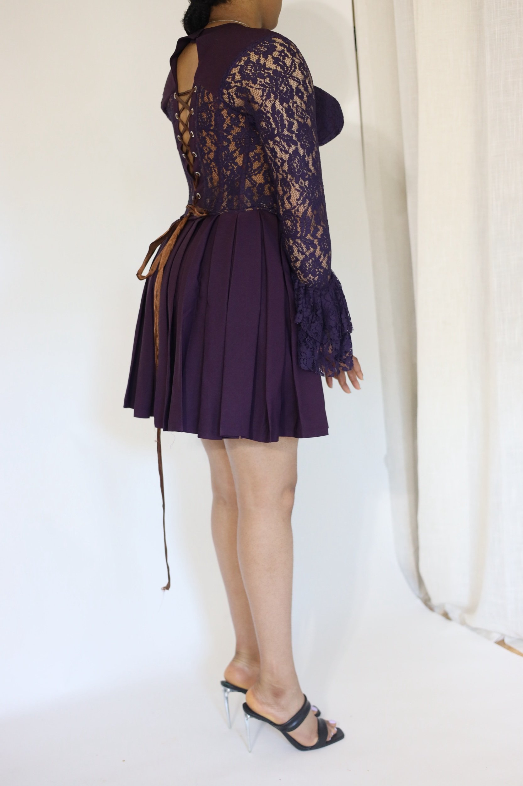 INIO PLEATED SKIRT | PURPLE