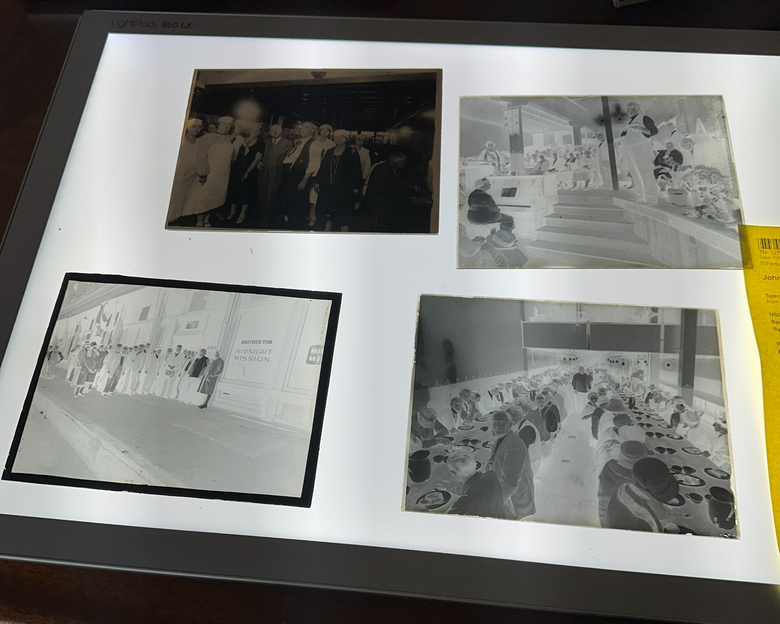 Assorted glass plate images from the Mary Liddecoat / Midnight Mission Collection (Circa 1930s) CSWA 0413, Box 1.
Click on the photo to see more photos from this collection.