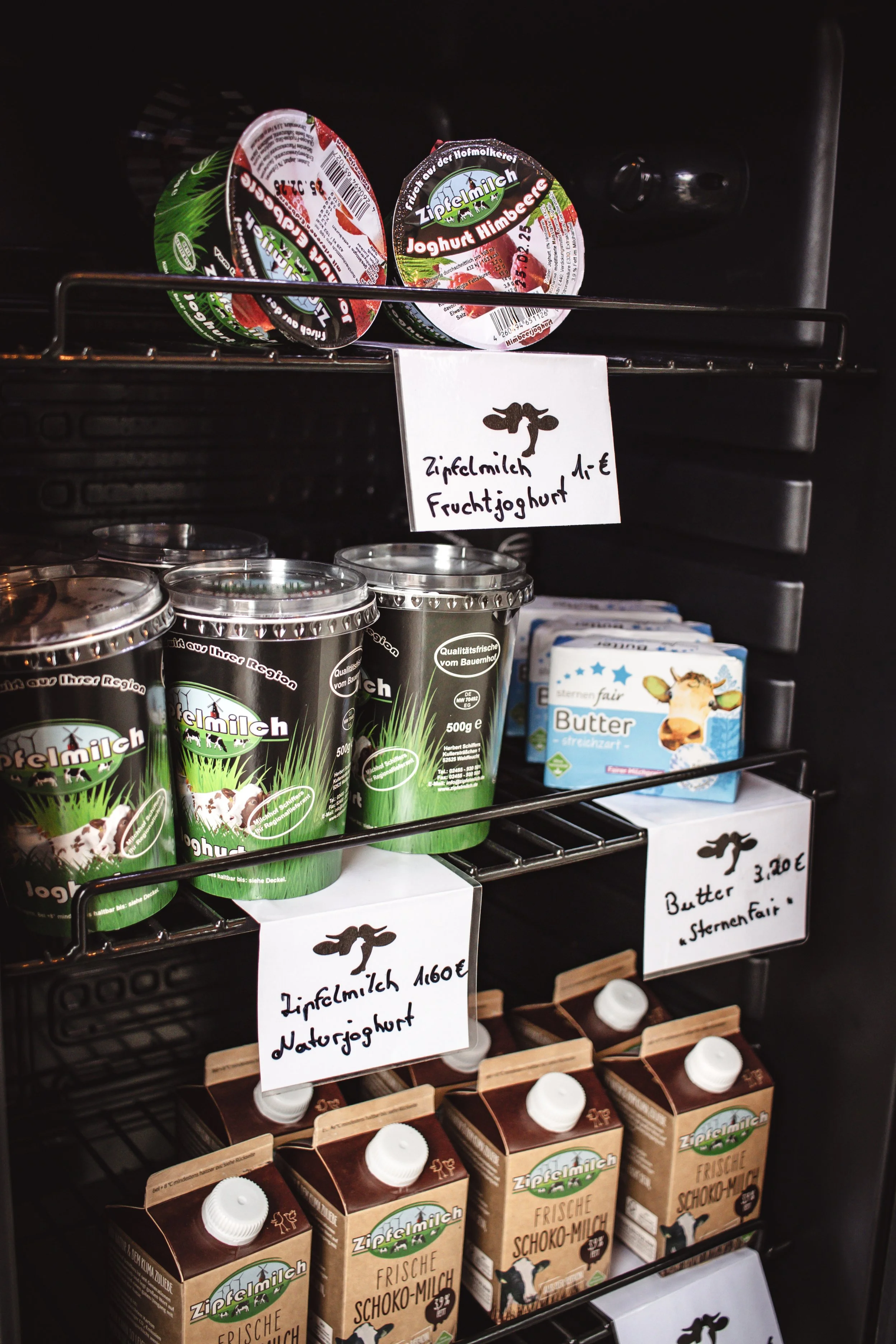 Zipfelmilch, Milchprodukte, Joghurt und Kakao
