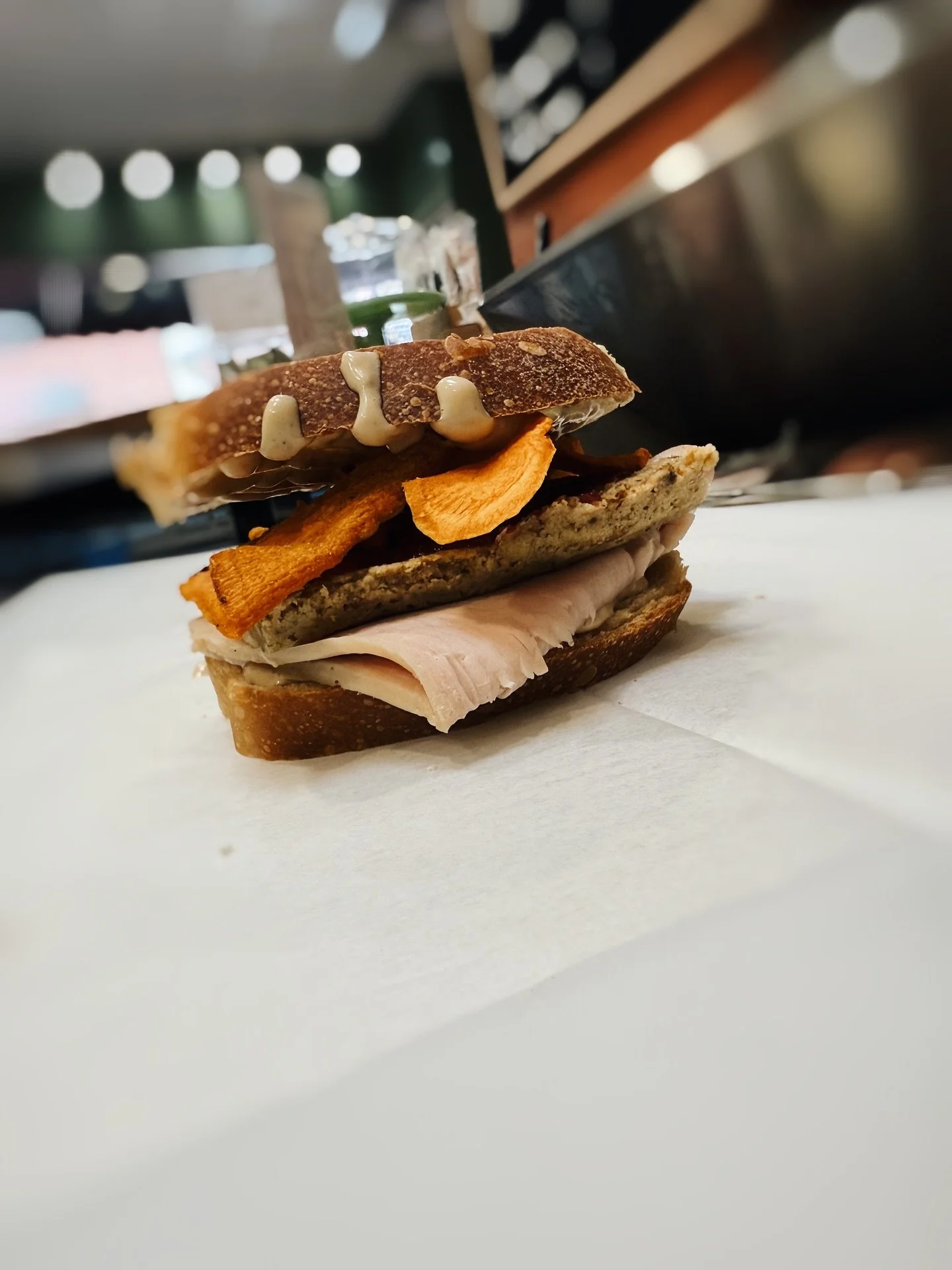 &ldquo;I call it the &ldquo;Moist Maker&rdquo;. Introducing the Dr. Gellar, tastes like a memory of Thanksgiving and packed with familiar flavors. Thick cut turkey, house made stuffing and cranberry relish, with our gravy aioli and topped with crispy