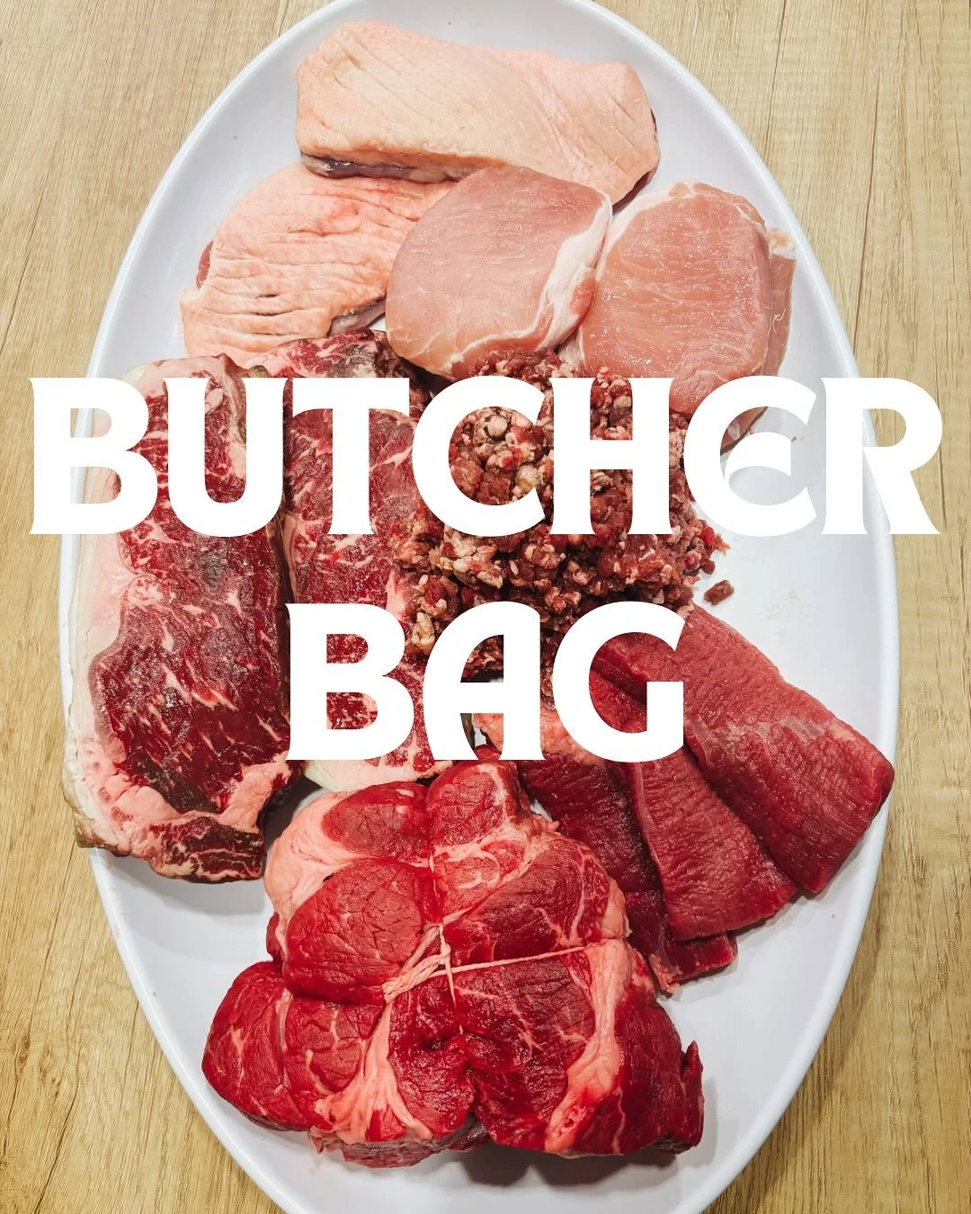Saturday Butcher Bag Drop!! 2 NY strips, 2 brined pork chops, 1 lb ground beef, 2lb chuck roast, 2.5lb rib cap, two chicken thighs or 2 duck breast! All for $100 ($130 for the duck breast bag). Don&rsquo;t miss this deal! Only 11 bags all day. First 