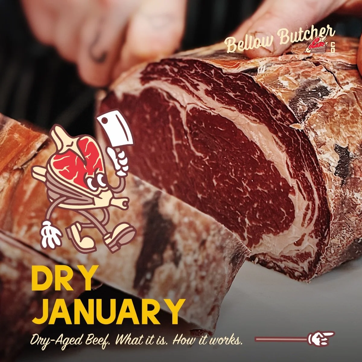 Dry-aged beef develops bold flavor through controlled time, airflow, and the formation of the pellicle, a natural outer crust that protects the meat while it ages. What&rsquo;s left after trimming is pure, concentrated beef.

Celebrate dry January wi