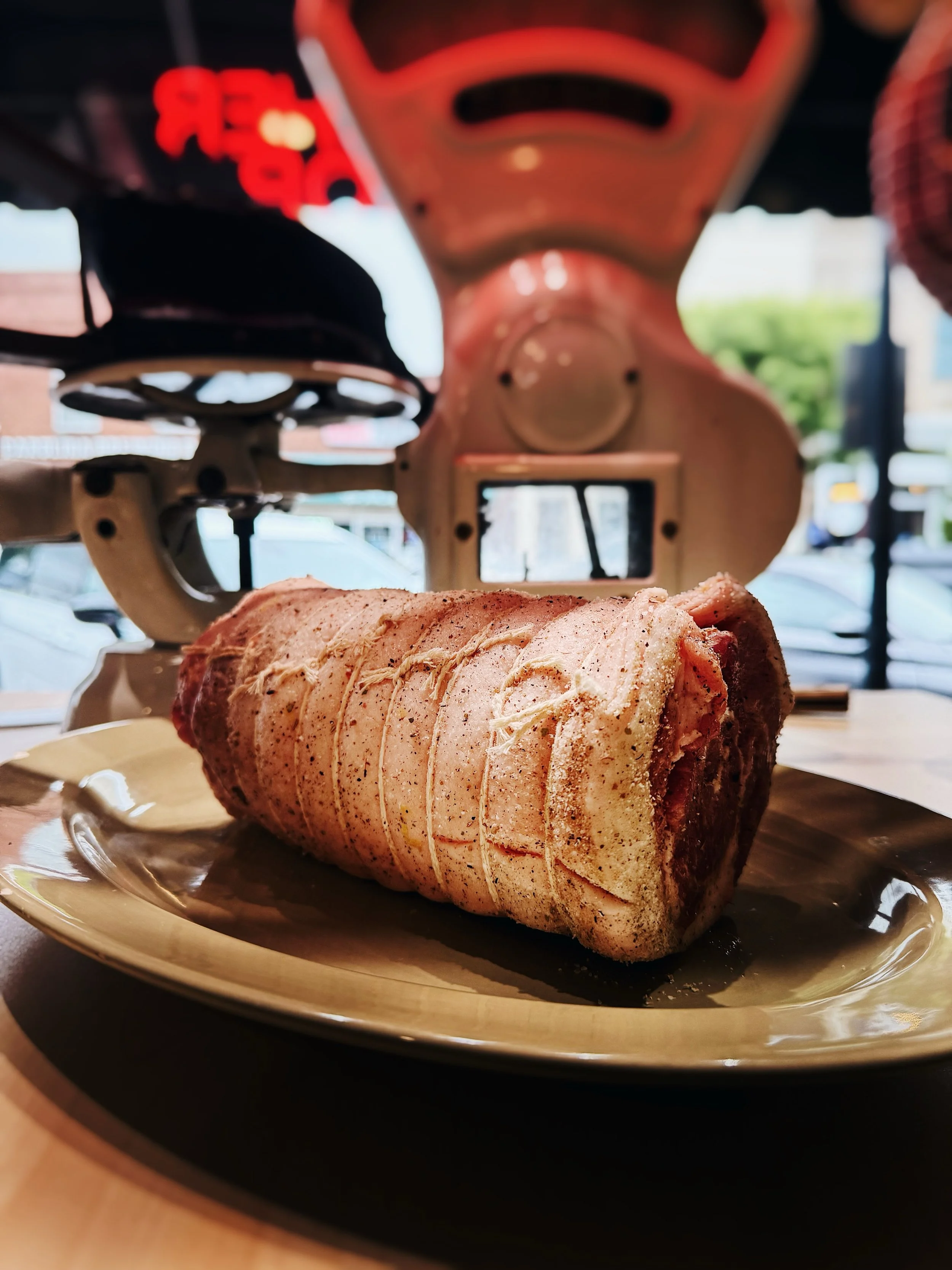 Ready for ya! Last week we made a lil batch of porchettas for the case that flew outta here - so here we are at it again.  We&rsquo;ve got 2, come in and pick me up today!

And remember if we don&rsquo;t have something in the case, you can always cus