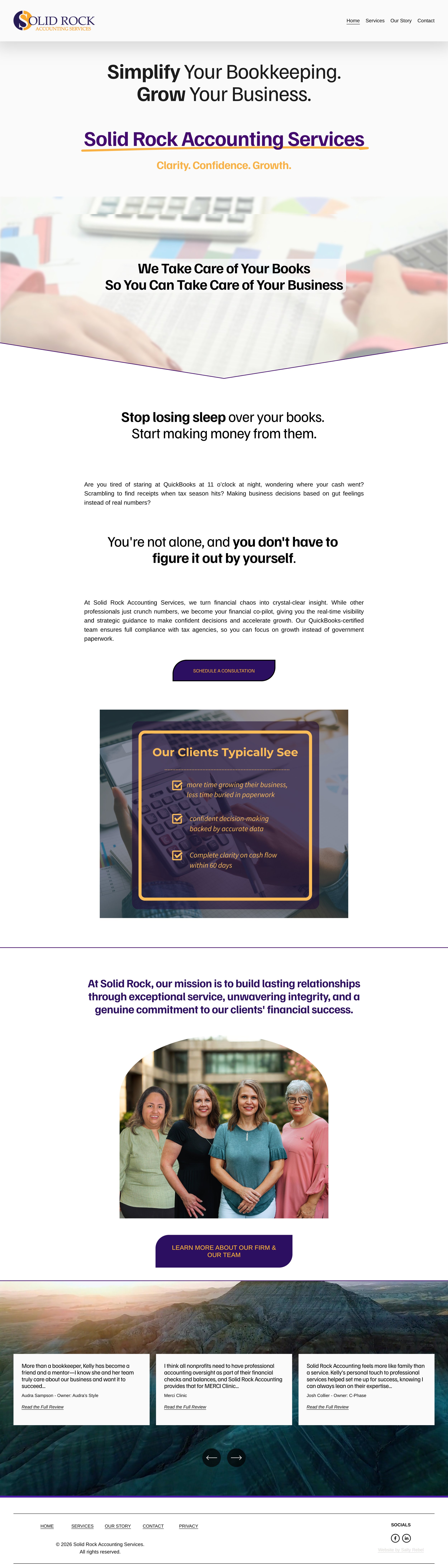 Website design for Solid Rock Accounting Services by Salty Rebel Business Solutions