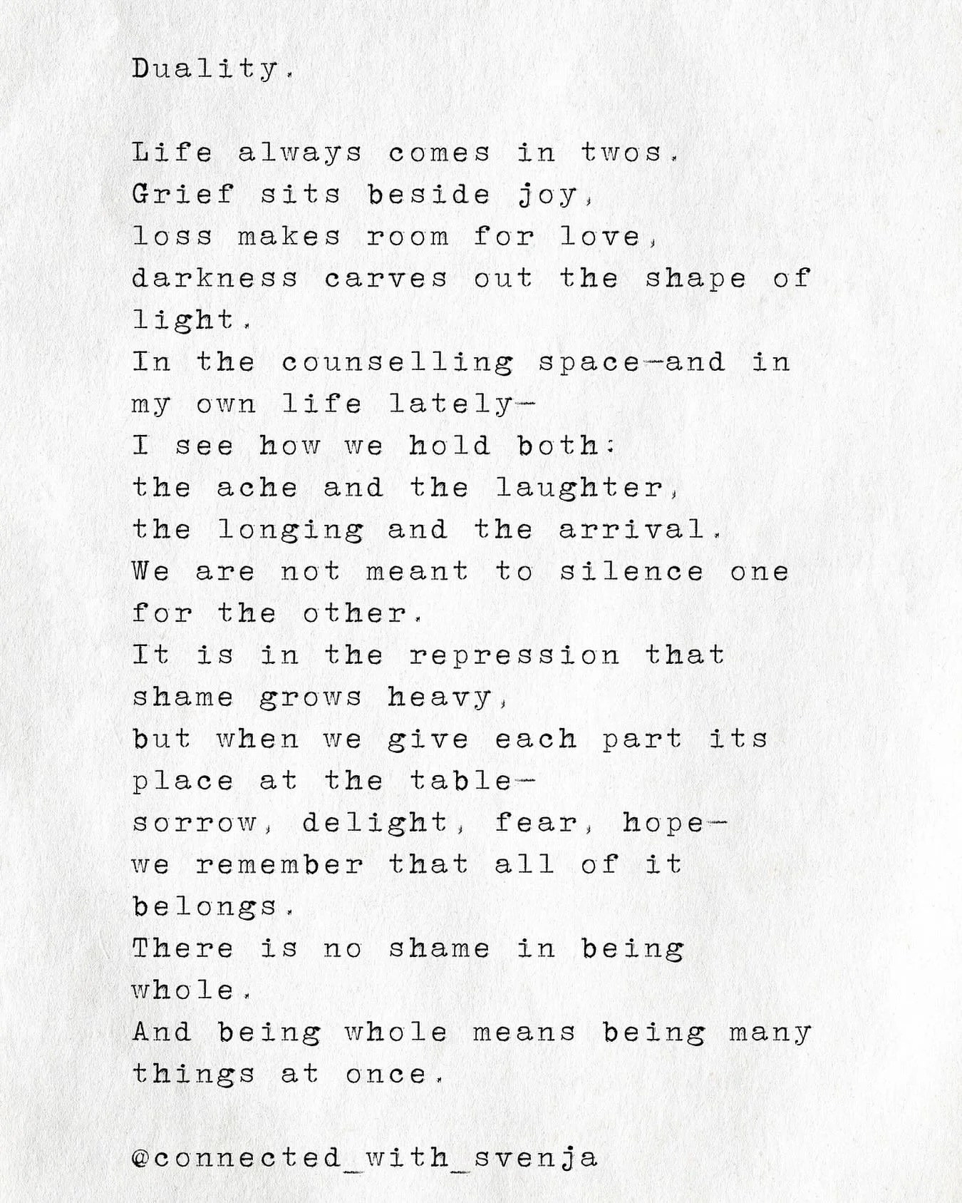 Sharing something that has come up a lot lately. We often try to categorise and it makes sense. It calms the chaos in our brains and hearts. But often, in the attempt to define, we repress something else. Perhaps the more we accept that we are not ei