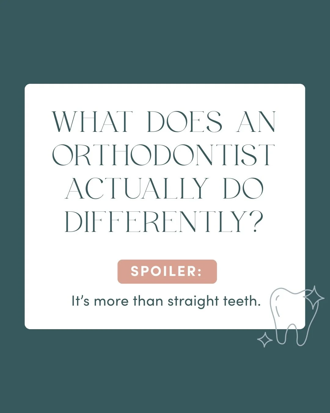 What does an orthodontist actually do differently?

General dentists and orthodontists work as a team, but our focus is different.

Orthodontists complete years of additional specialty training focused on how teeth move, how jaws fit together, and ho