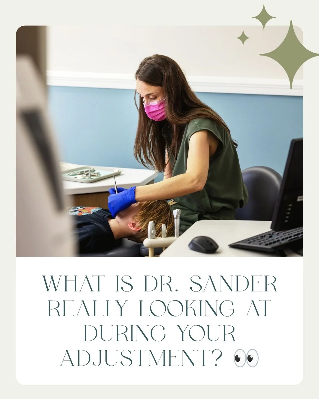 Ever wonder what Dr. Sander is actually checking when she looks in your child&rsquo;s mouth at an adjustment? 

Here&rsquo;s her go-to checklist, every single visit! Swipe ➡️
