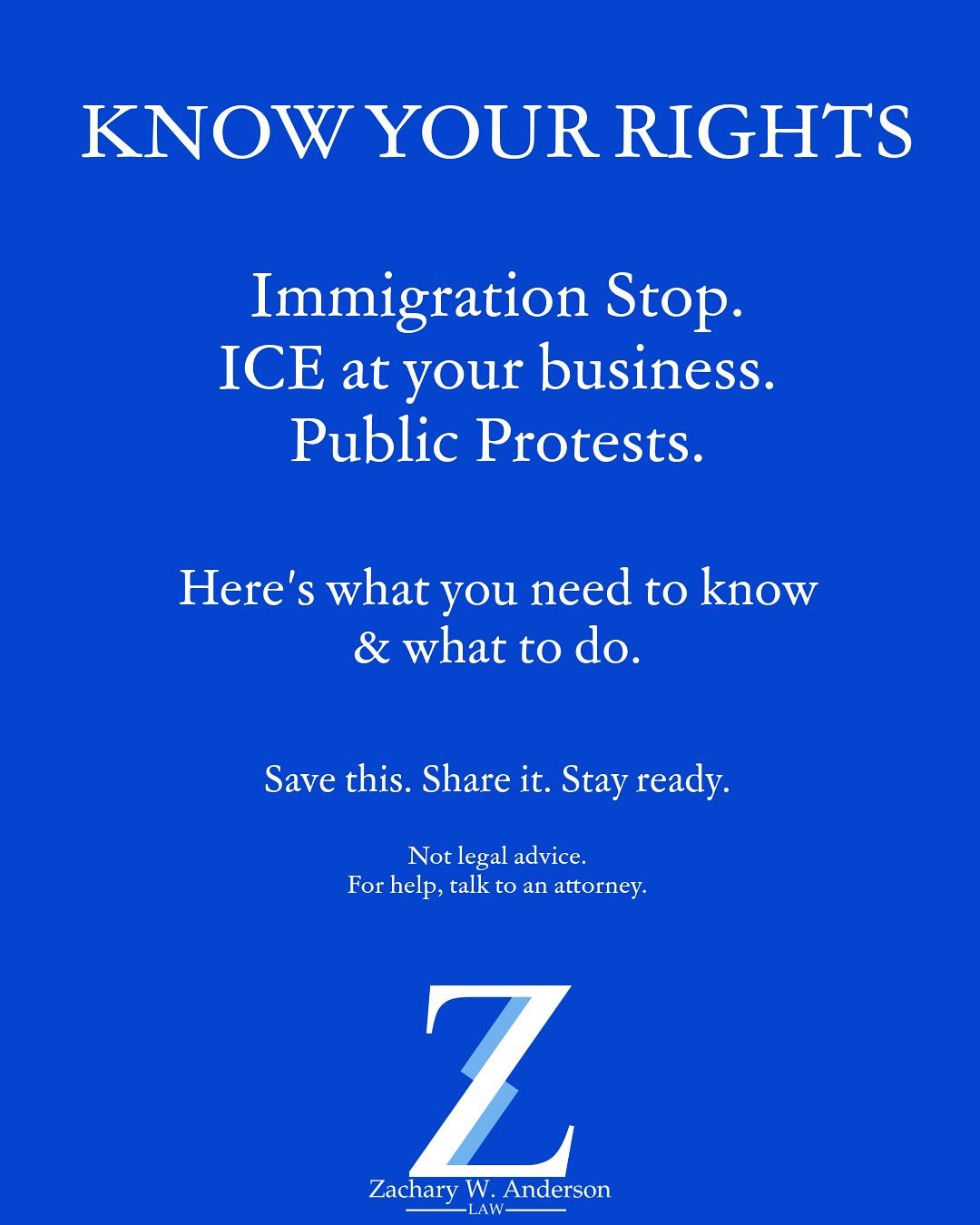 Do you actually know your rights if ICE shows up at your work? Or if you&rsquo;re stopped on the street? Or if you&rsquo;re protesting?

This isn&rsquo;t just &ldquo;good to know&rdquo; &mdash; it&rsquo;s essential.
Swipe through for what to do, what