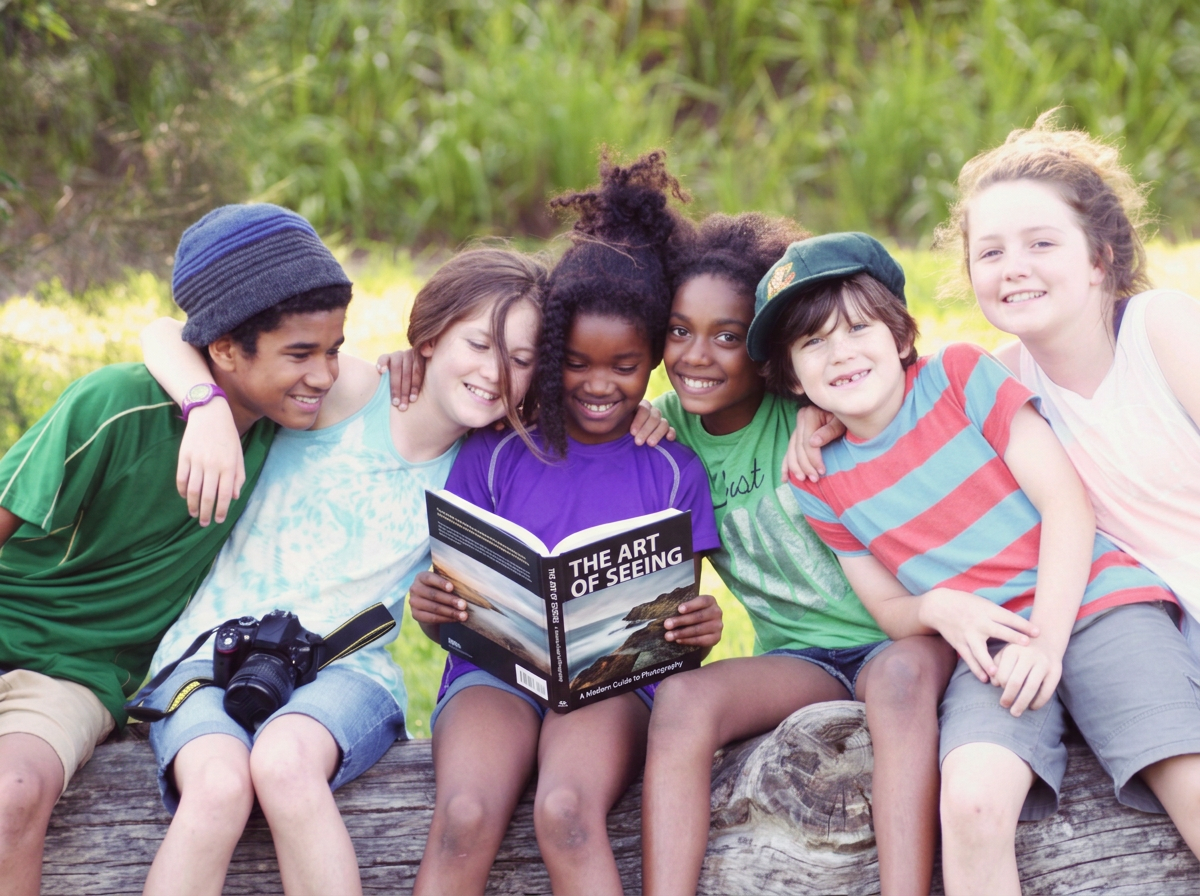 A photo of kids learning photography