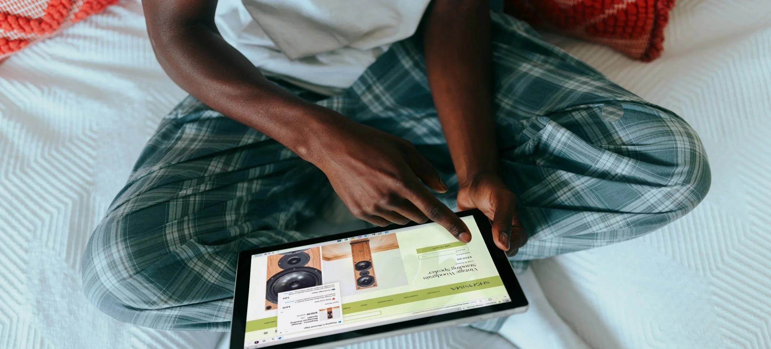 A photo of a boy on a tablet