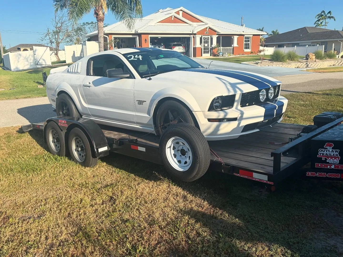 Customer hauling a mustang! 

Call or Text us to schedule your rental! 
239 365 9898 

#capcoral #capecoralfl #cartrailer #carhauler #deckovertrailer #rental #rentals #sales #swfl #swflrental #enclosed #enclosedtrailer