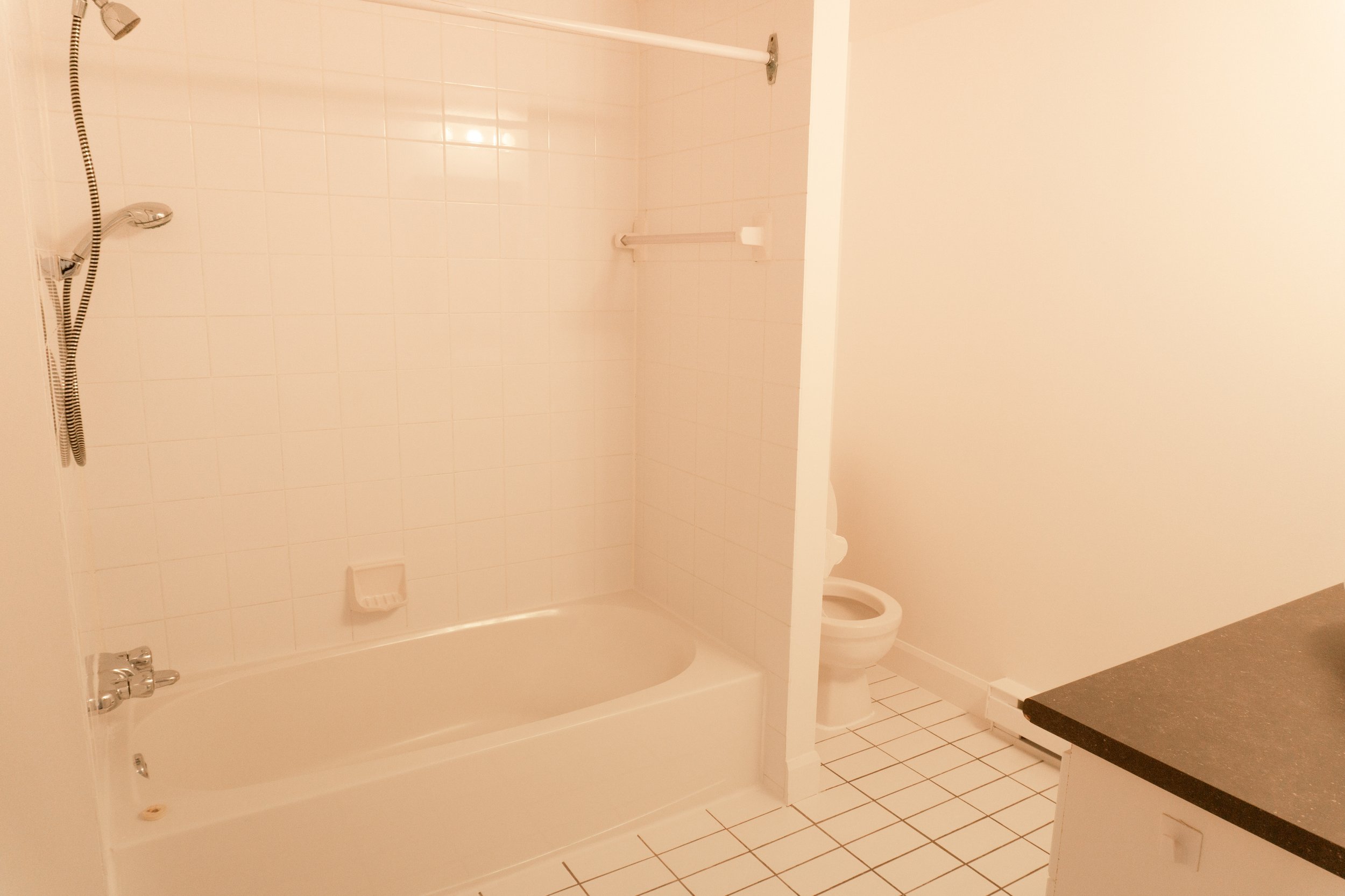Photo immobilière; salle de bain d'un appartement à Québec