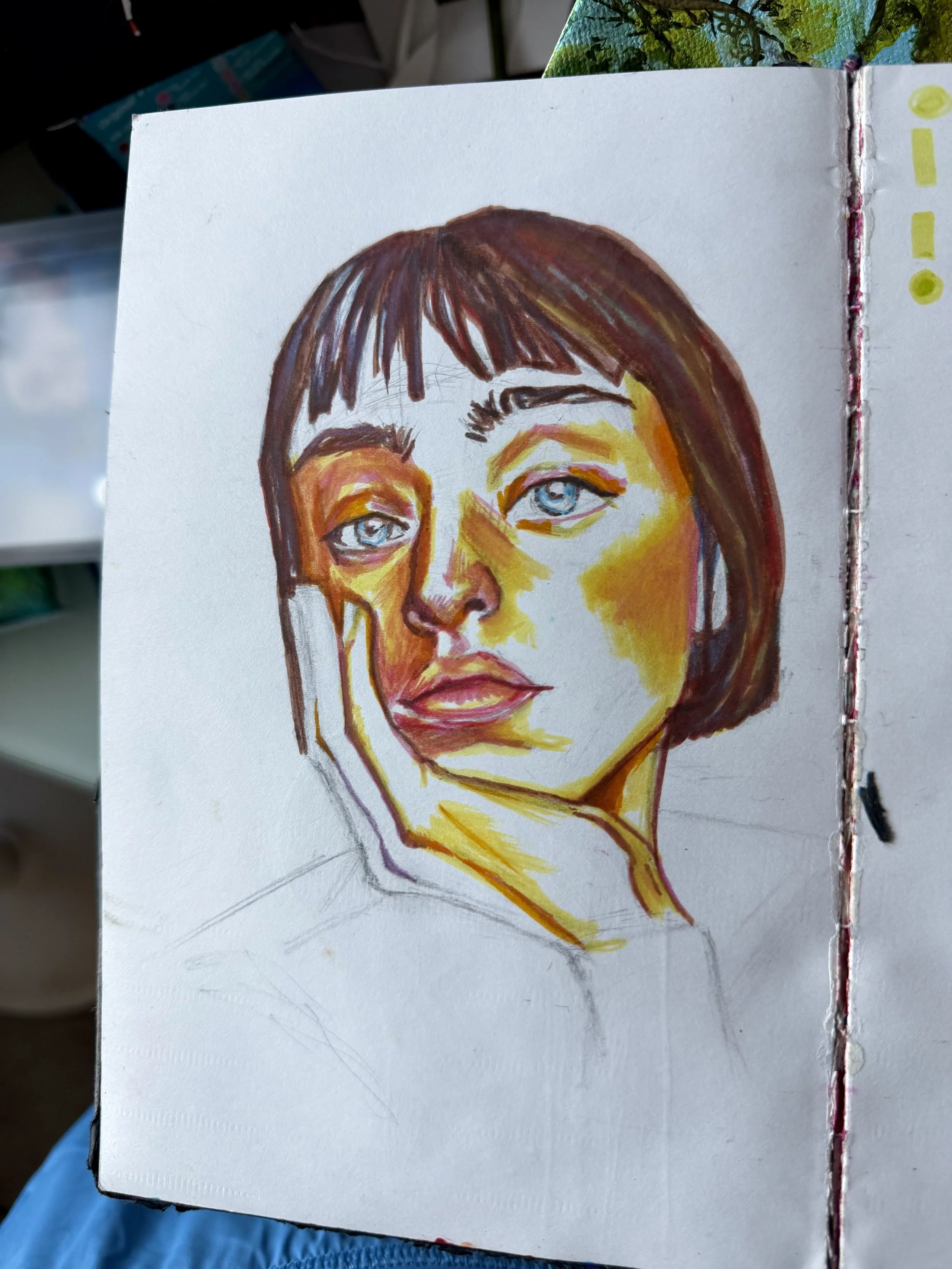 highlighter pen, warm up (35 min)