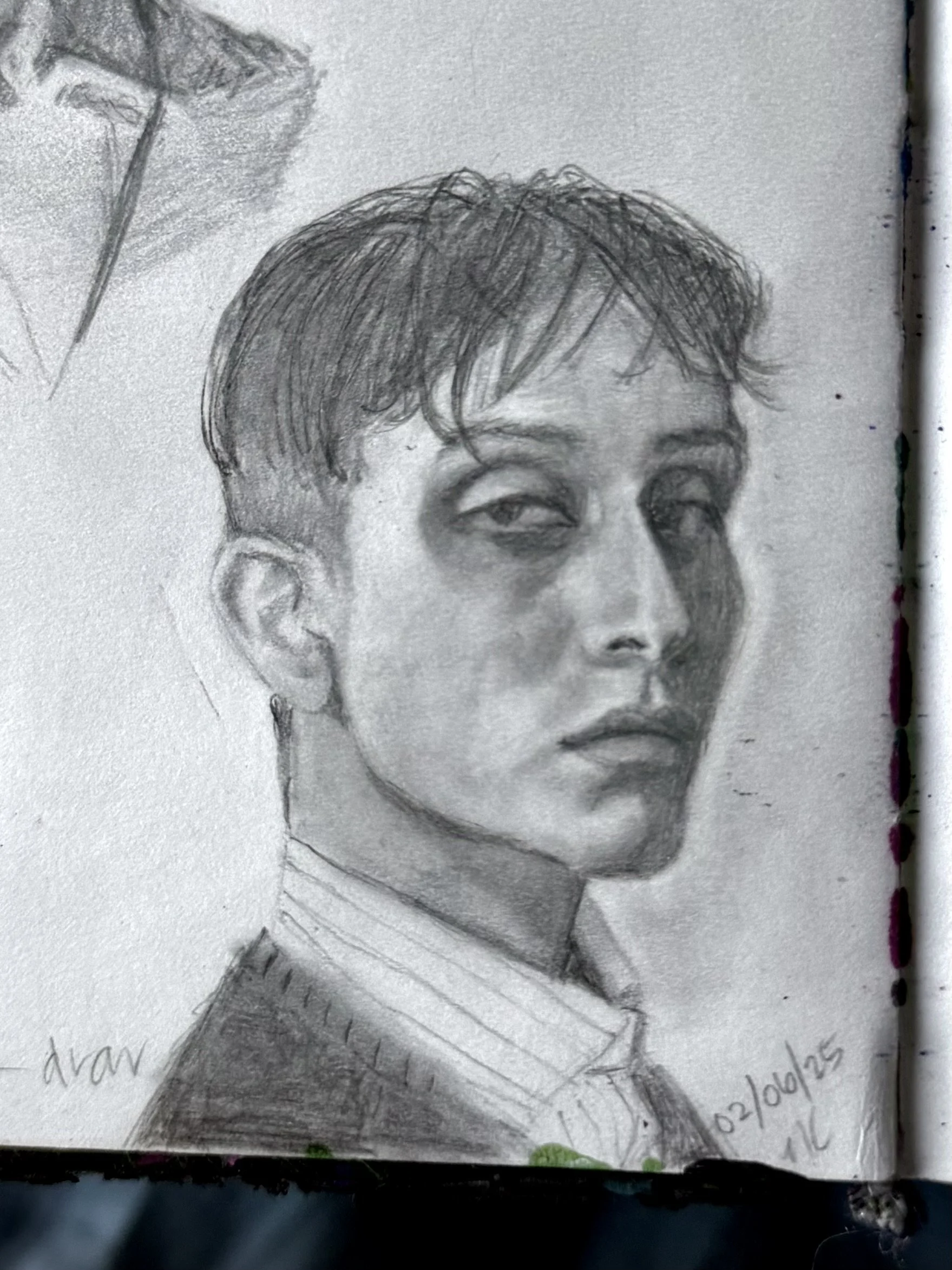 graphite, portrait warm up (25 min)