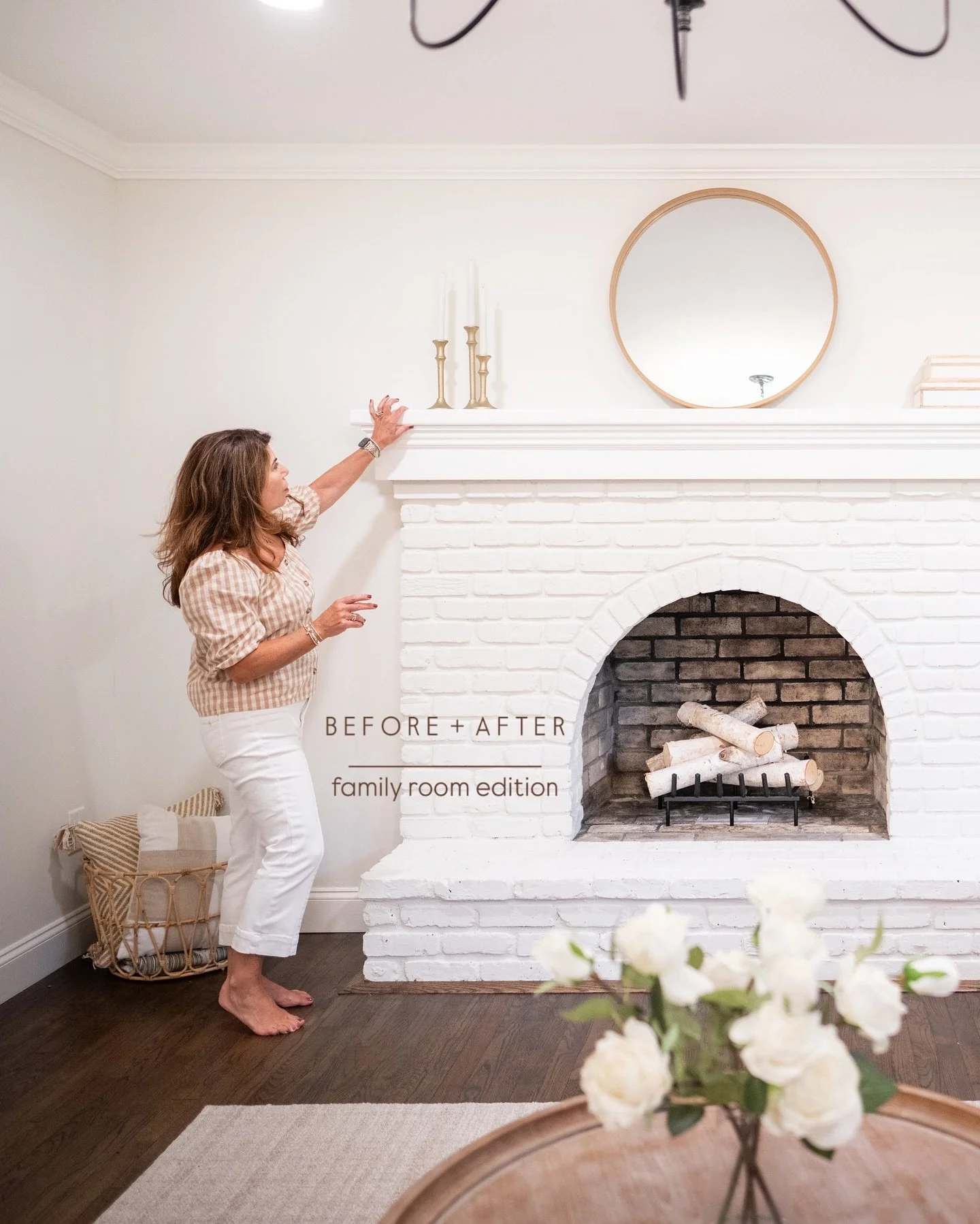 Can you believe this is the same room &mdash;what was once dark, heavy, and dated is now light, fresh, and classic✨

Here&rsquo;s what we did:

✔️ finished the floors with a beautiful dark walnut stain
✔️ added more windows to let in natural light
✔️