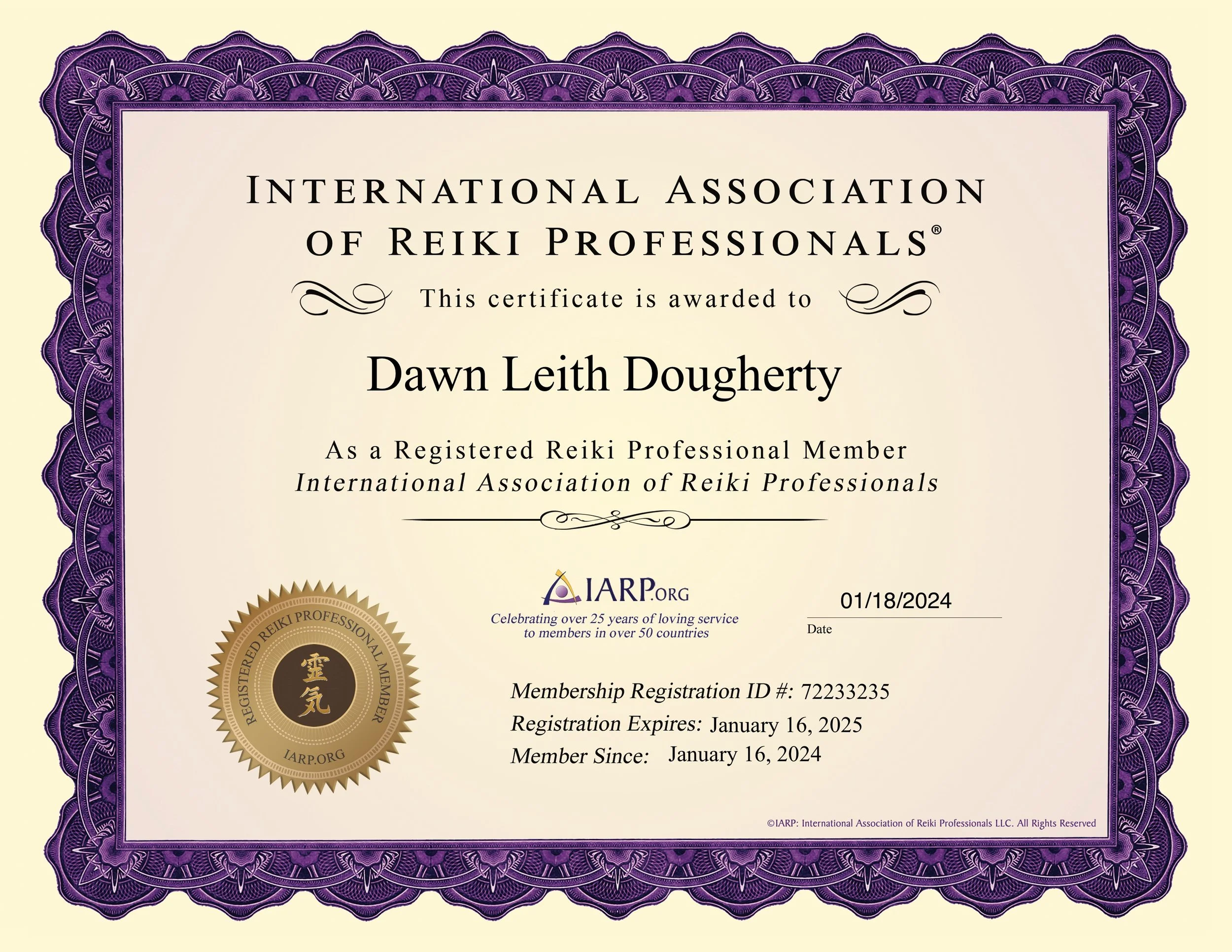 IARP Certificate and Membership Card -- Dawn Leith Dougherty copy.jpg