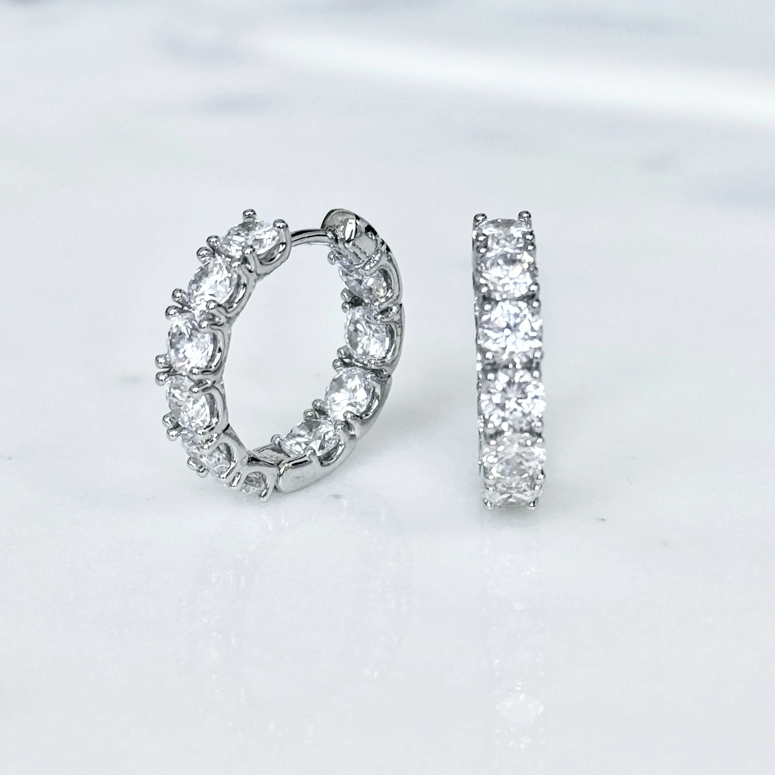 Diamond Hoops 4mm (medium) 2cm