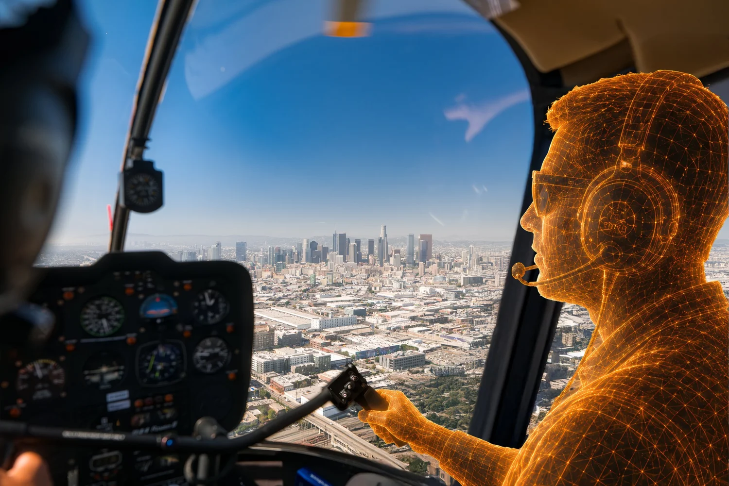 Instructor and student in the cockpit during a flight lesson
