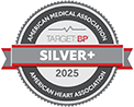 Silver medal badge for American Heart Association's 2024 target BP program