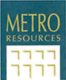 Metro Resources logo with blue background and white text