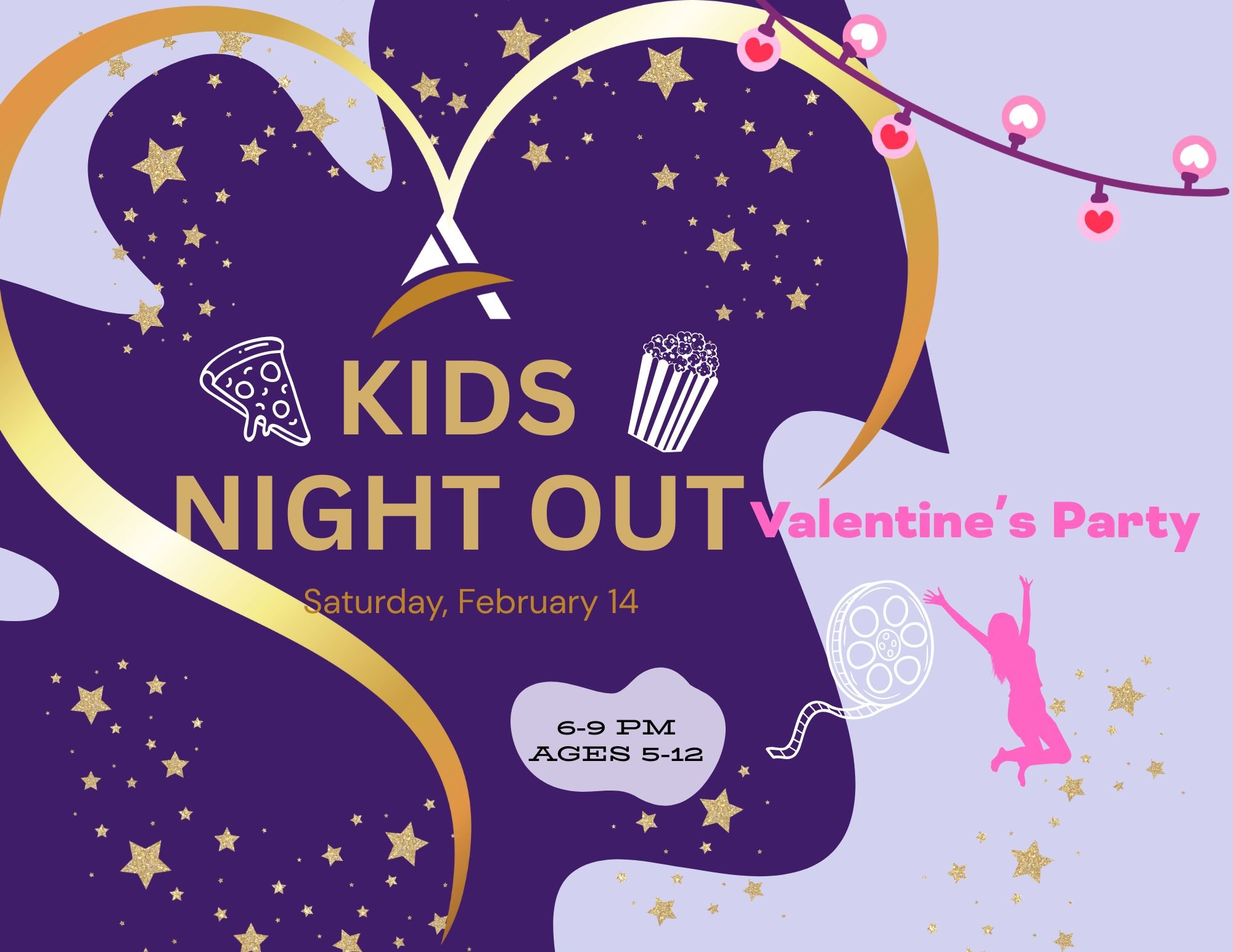 Join us for our Kids Night Out Valentine's Party. $50/participant Ages 5-12