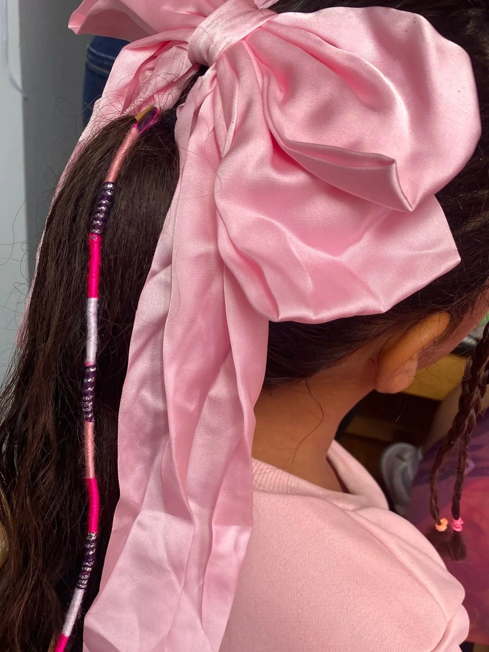 Bubble braids created at a braid bar event in South London