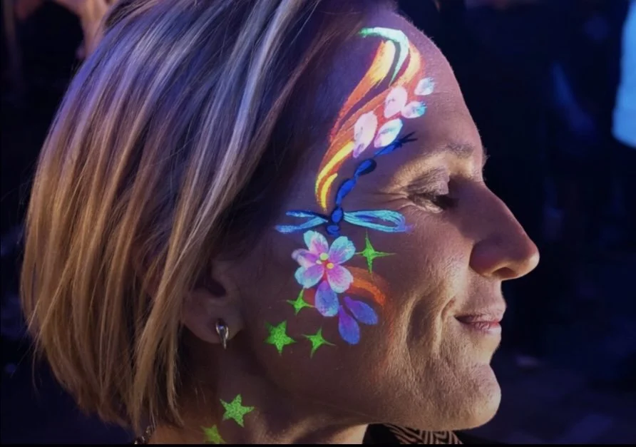 "Neon face painting for events in London"