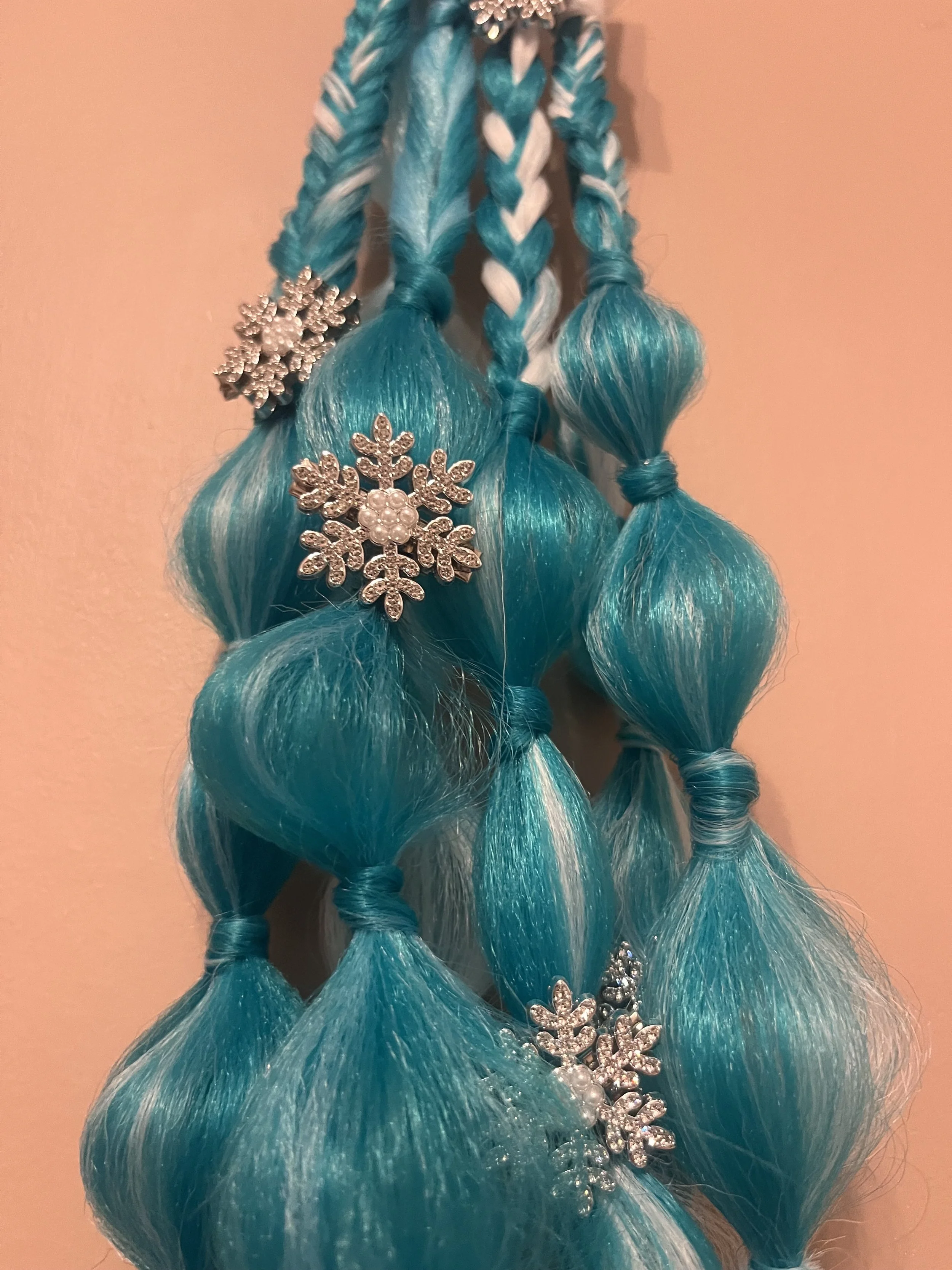 Children’s party hair styling with braids and colour in South London