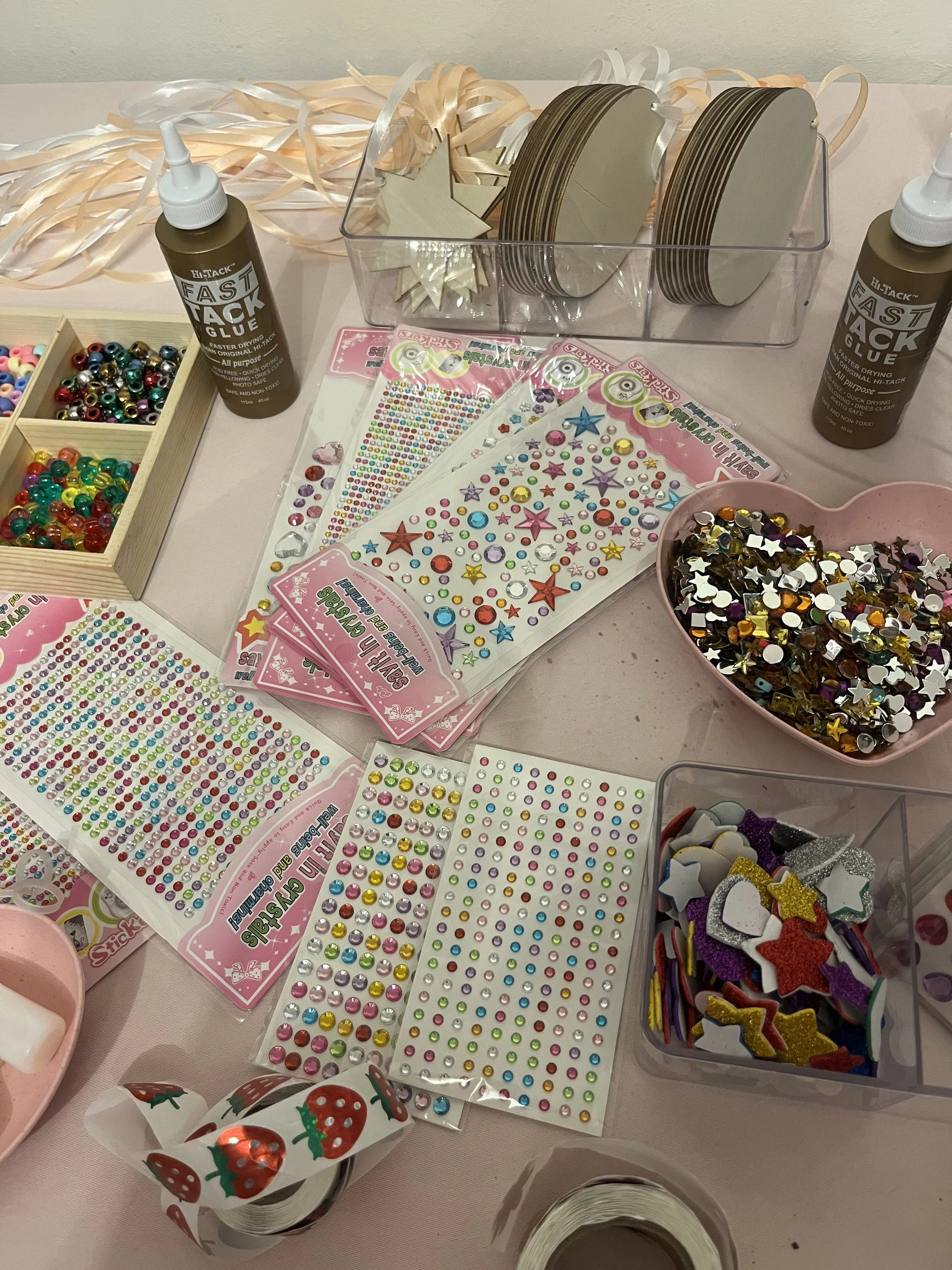 "Craft activity station near me at a party"