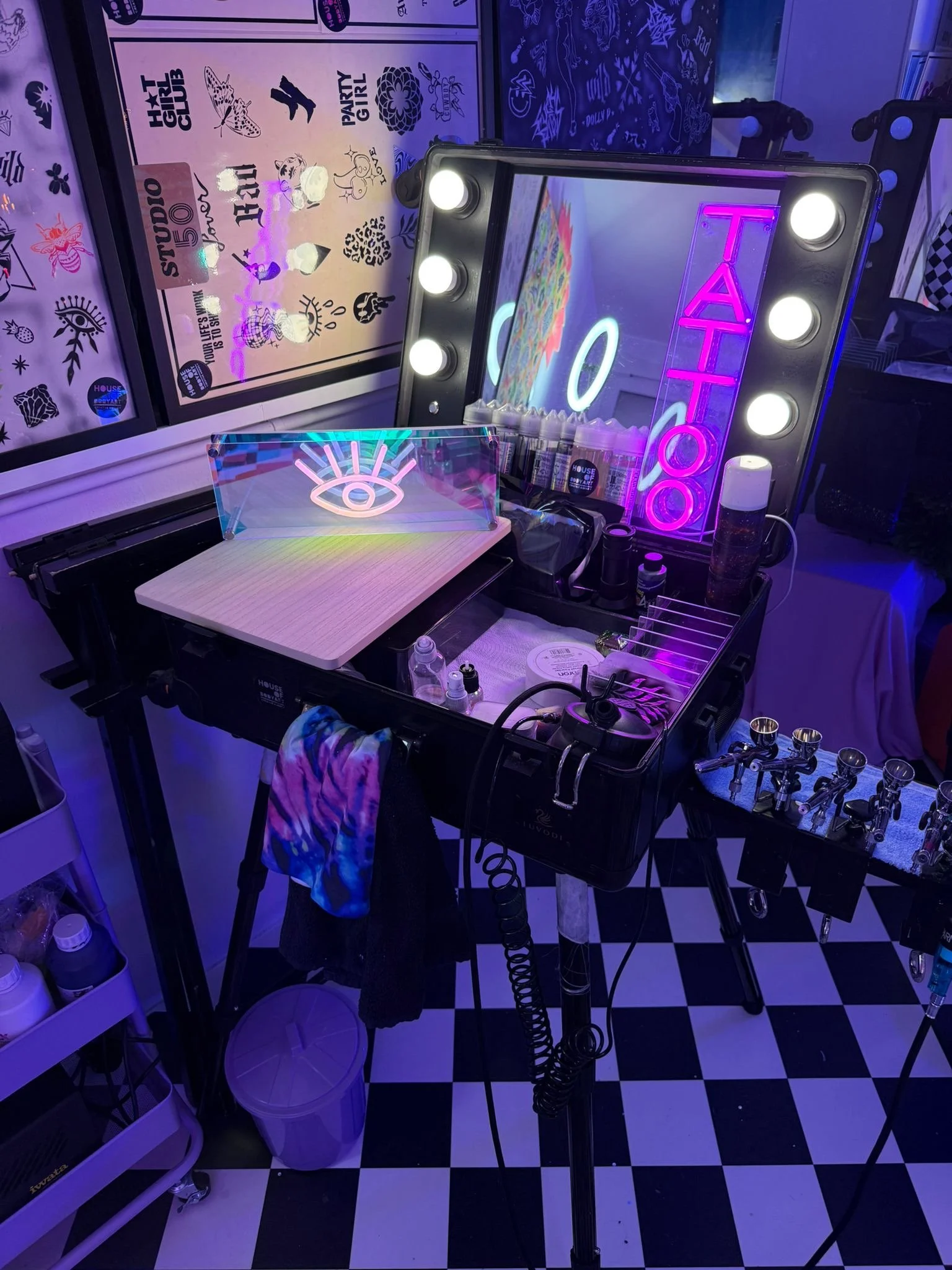 Airbrush tattoo activation at a London brand event