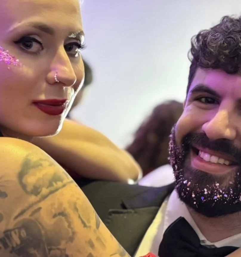 Glitter Body art at hotel corporate staff party central London