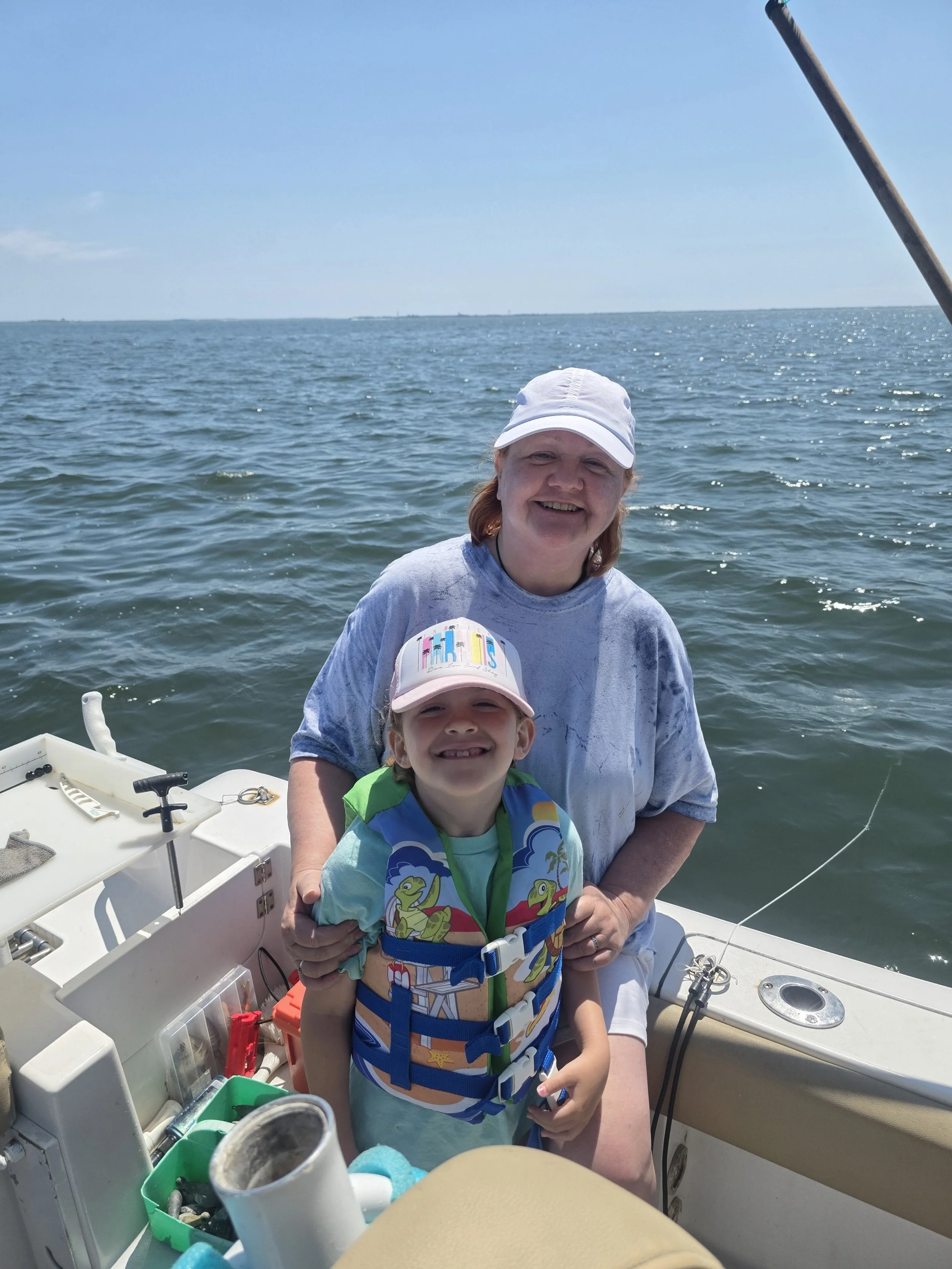 Grandmom and Granddaughter crabbing