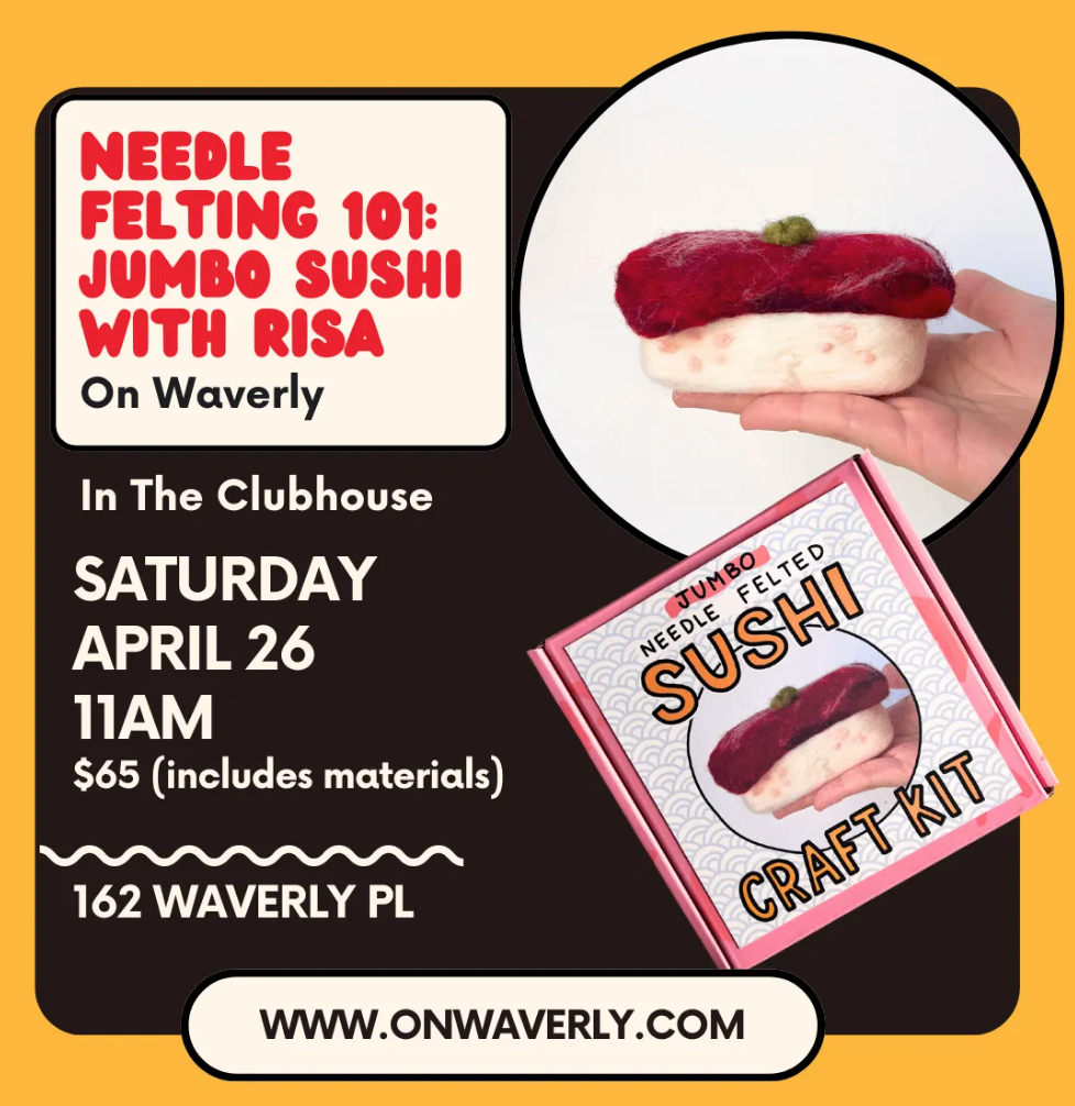 Tickets - Needle Felting Sushi Class at On Waverly
