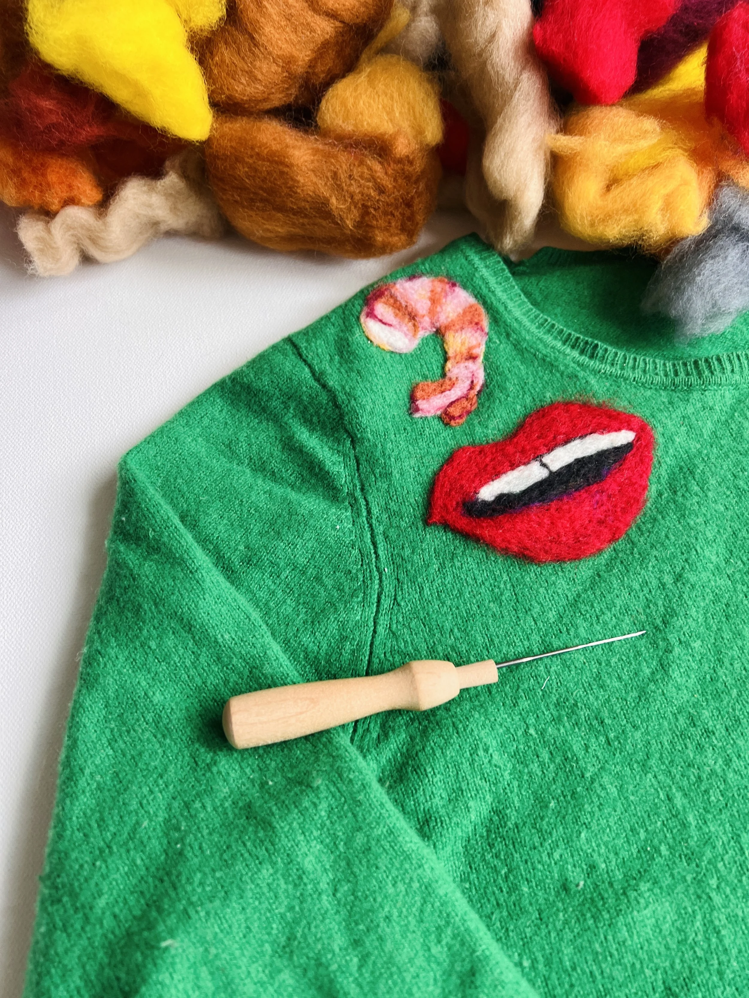 Class: Visible Mending- Needle Felting onto clothing @LoveFestFibers