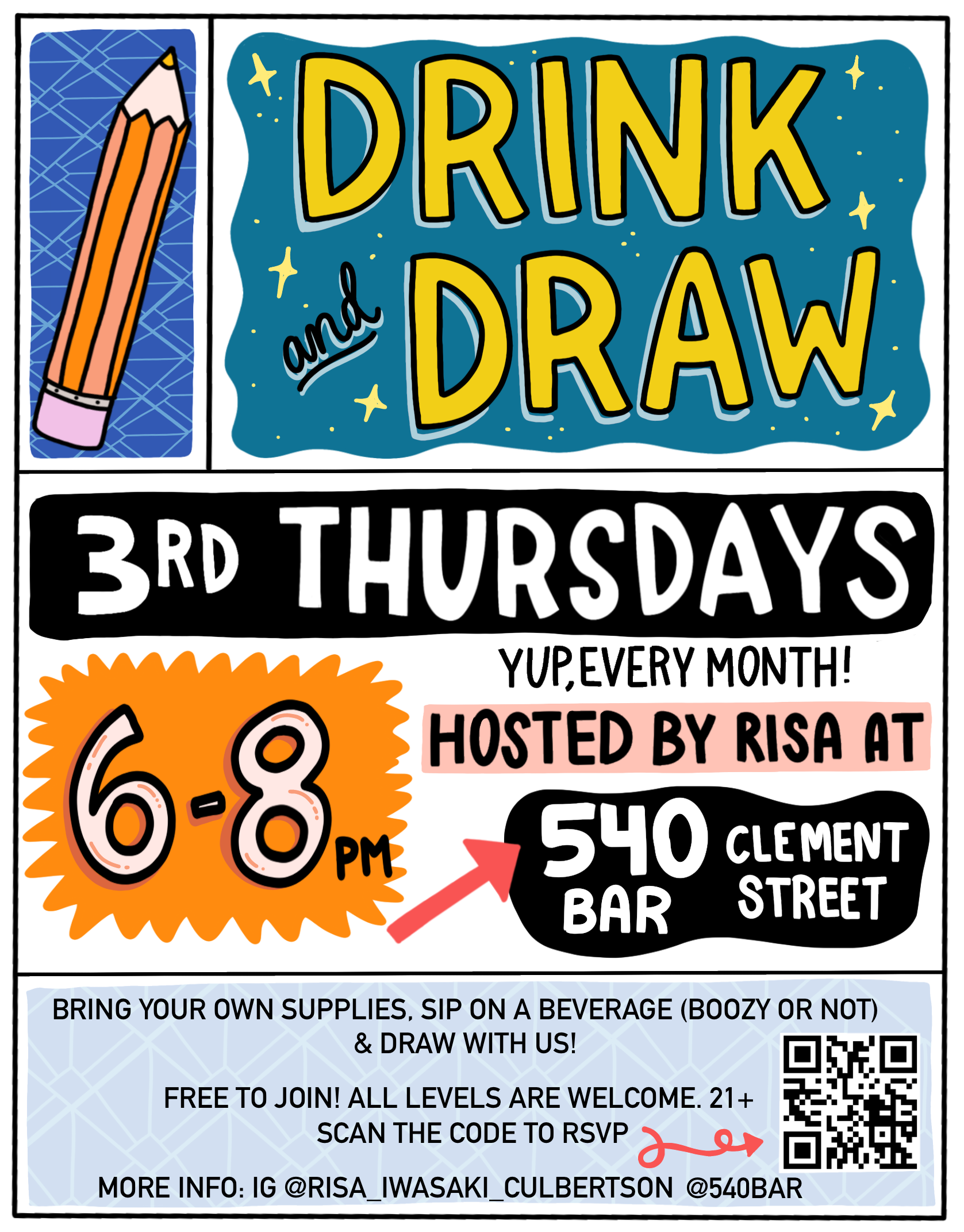 Drink & Draw 21+ at 540 Bar