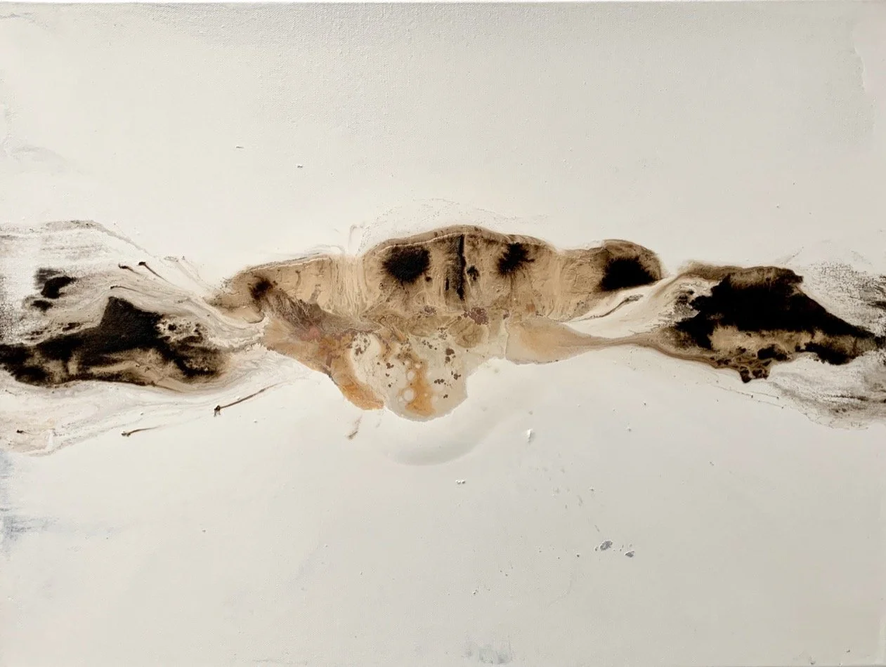 'Untitled (Water) III' 2020. Acrylic and Bitumen on Canvas. 45cm x 60cm