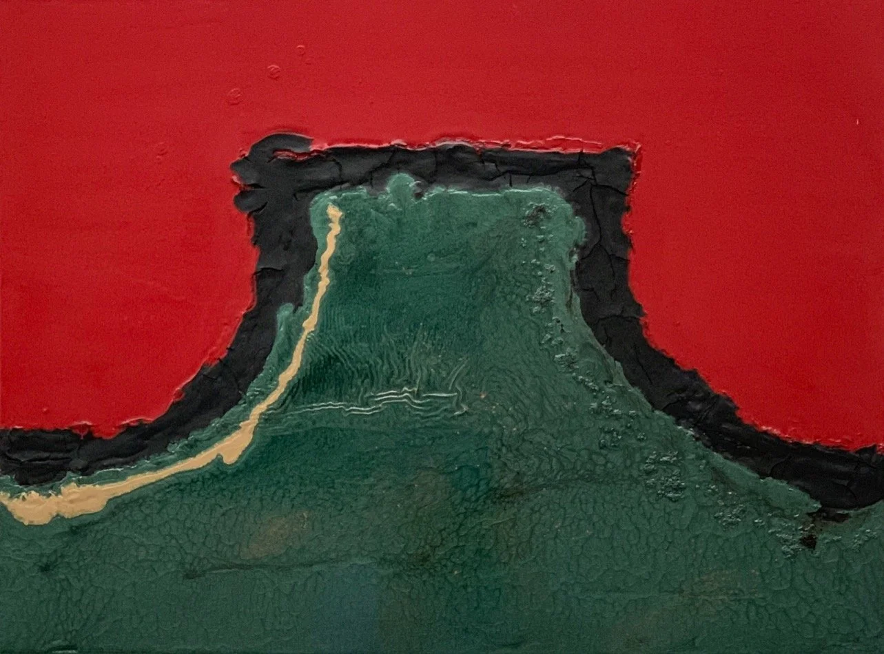'Drangur' 2019. Acrylic and Basalt on Canvas. 45cm x 60cm