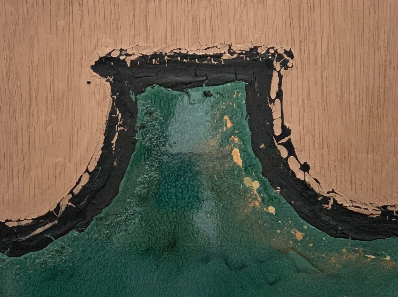 'Drangur I' 2019. Acrylic and Basalt on Canvas. 45cm x 60cm