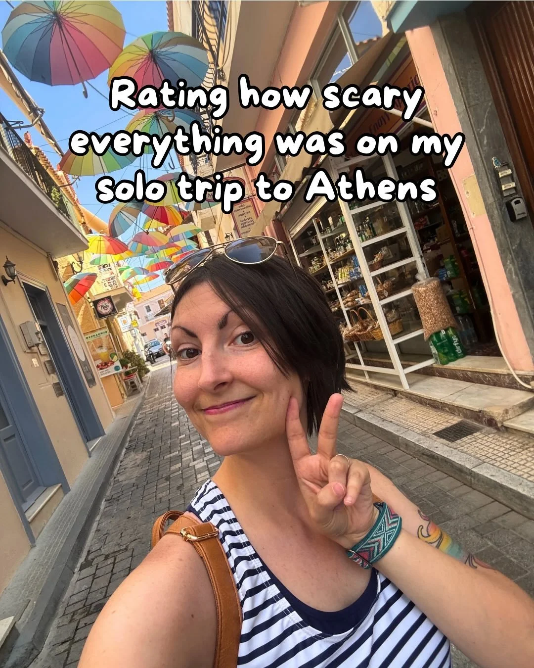 Spoiler alert: my solo trip to Athens was not scary at all! As a person living with anxiety, here is how I felt on my solo trip to Athens. 🇬🇷

✈️ Getting on a plane alone: 1/10
I&rsquo;ve travelled alone enough that navigating an airport and flying