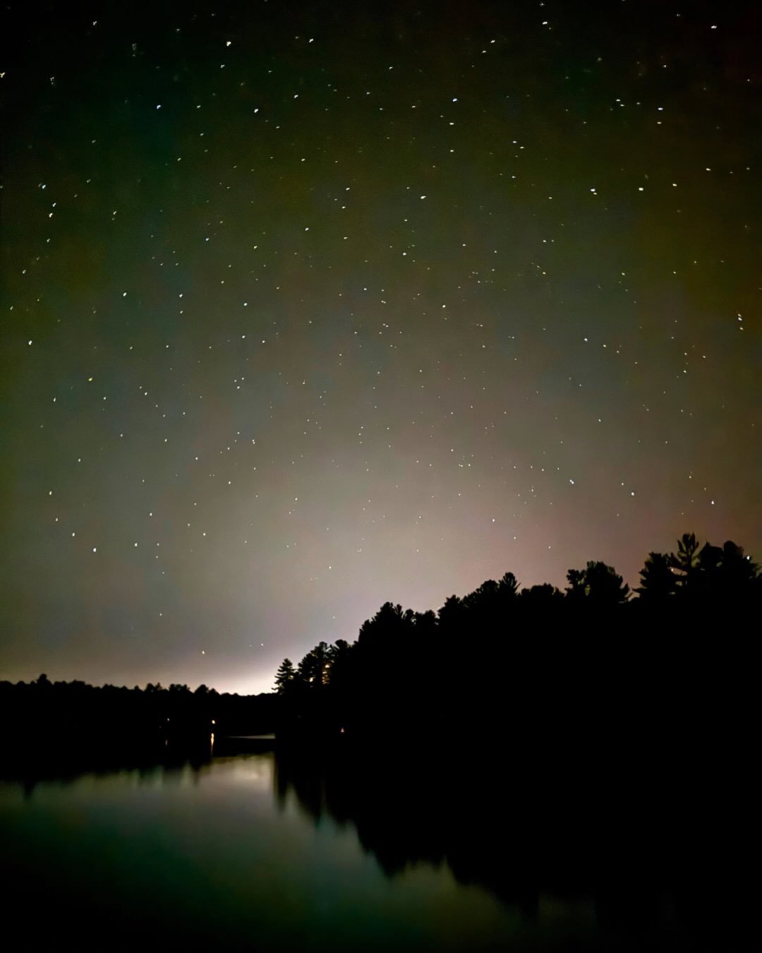 Midnight magic at the cottage. ✨🌲
 
After an evening spent huddled around the campfire roasting marshmallows until they were perfectly gooey, we made our way down to the dock.
 
There&rsquo;s nothing quite like lying flat on your back on the dock, l