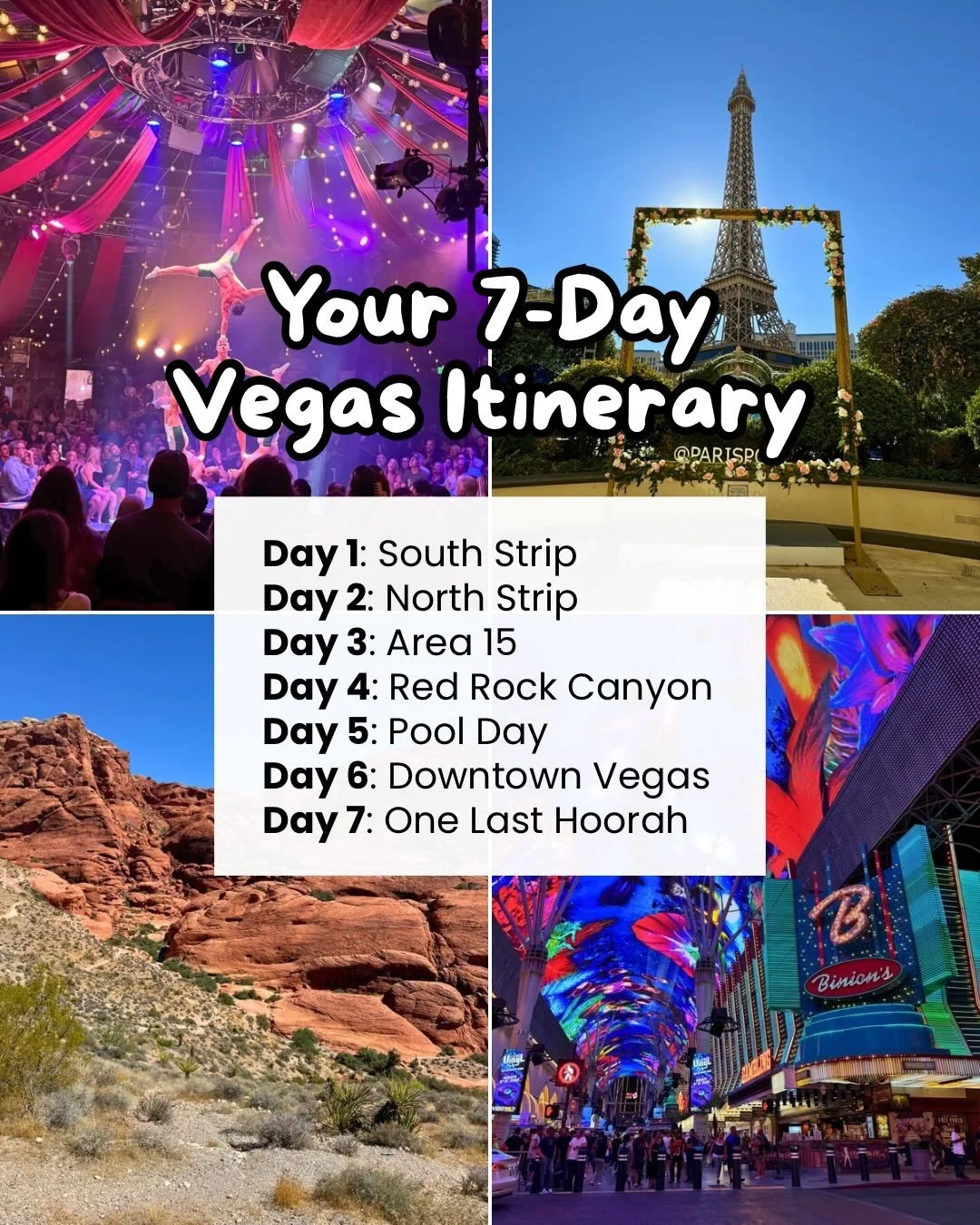 &ldquo;How did you spend a whole week in Las Vegas??&rdquo; Easily!
 
Steal my one-week itinerary for ideas of things to do in Vegas and follow @wallflower.travels for more ⬇️
 
DAY ONE: SOUTH STRIP
➝🍹Wild drinks at Fat Tuesday @fattuesdays
➝⭐️ Chec