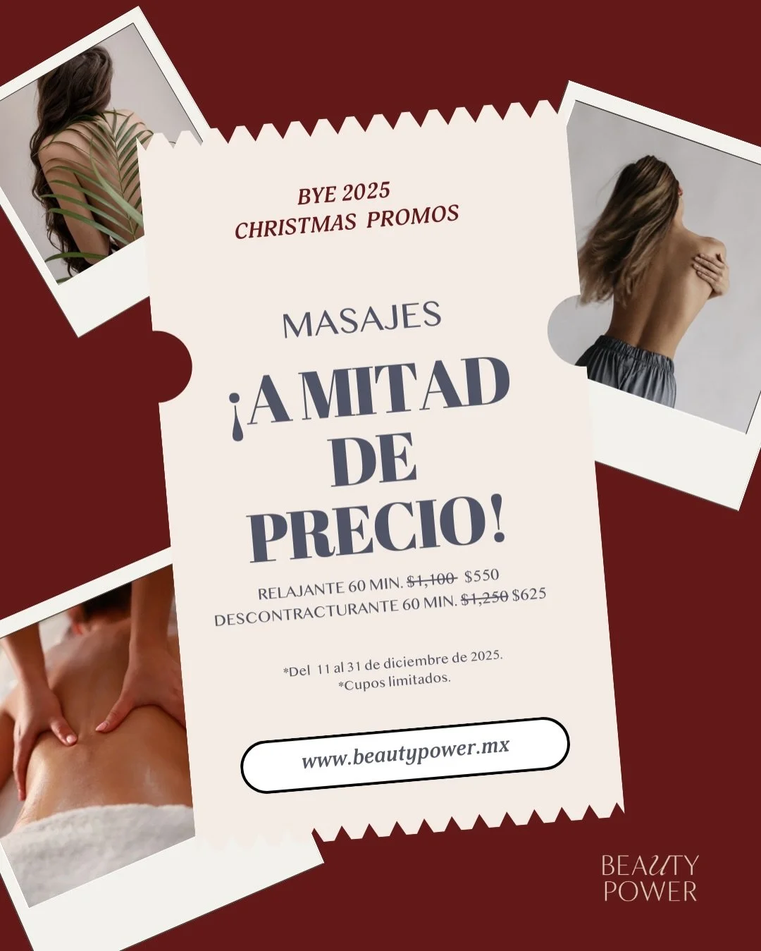 ✨ Diciembre es para consentirte (y consentir bonito) ✨

Este mes en Beauty Power el autocuidado viene con regalo incluido:
&bull; Cejas y pesta&ntilde;as para verte fresh sin esfuerzo y que solo te enfoques en cumplir con tu agenda 👯&zwj;♀️
&bull; D