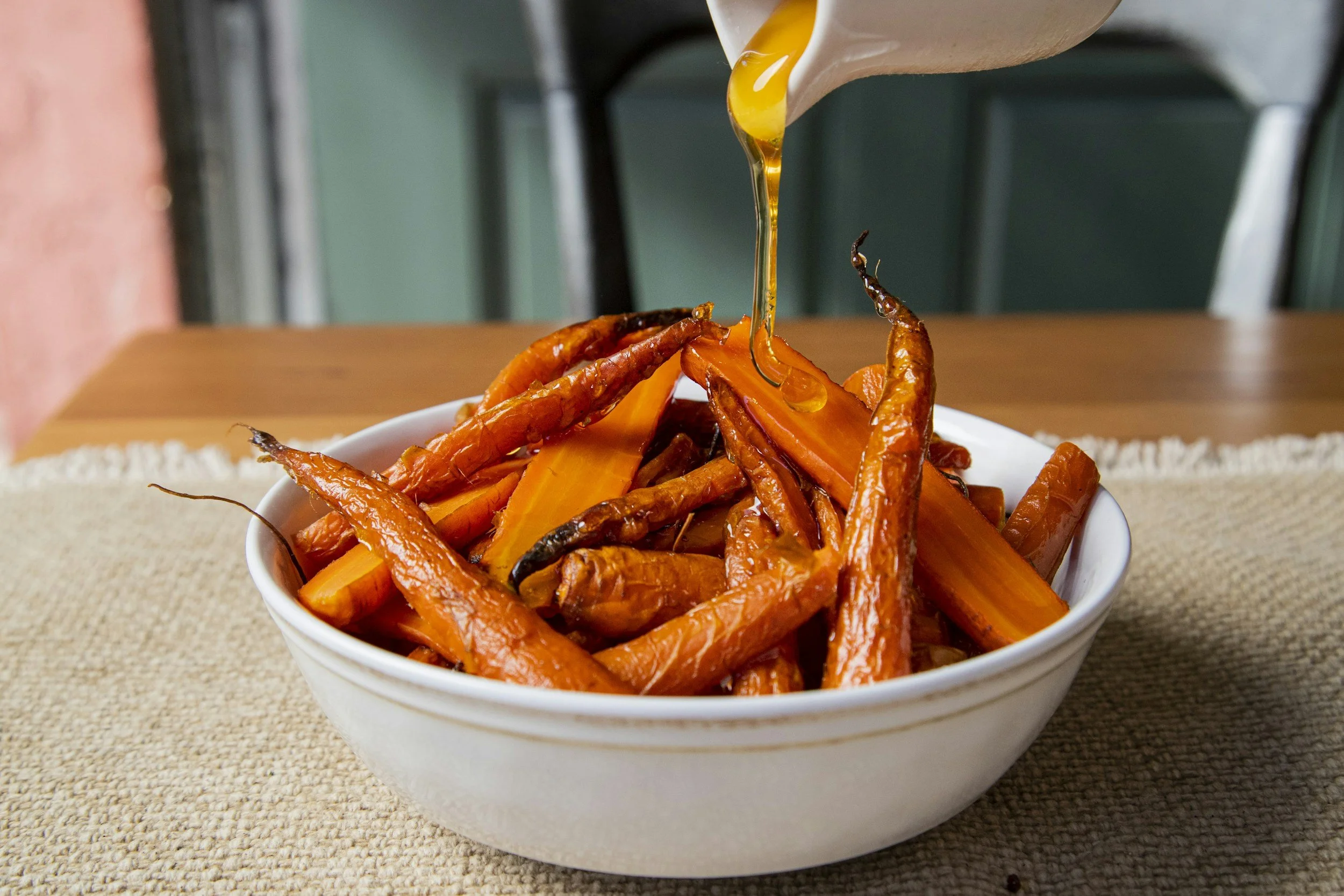 Organic Roasted Carrots With Honey, Thyme And Olive Oil